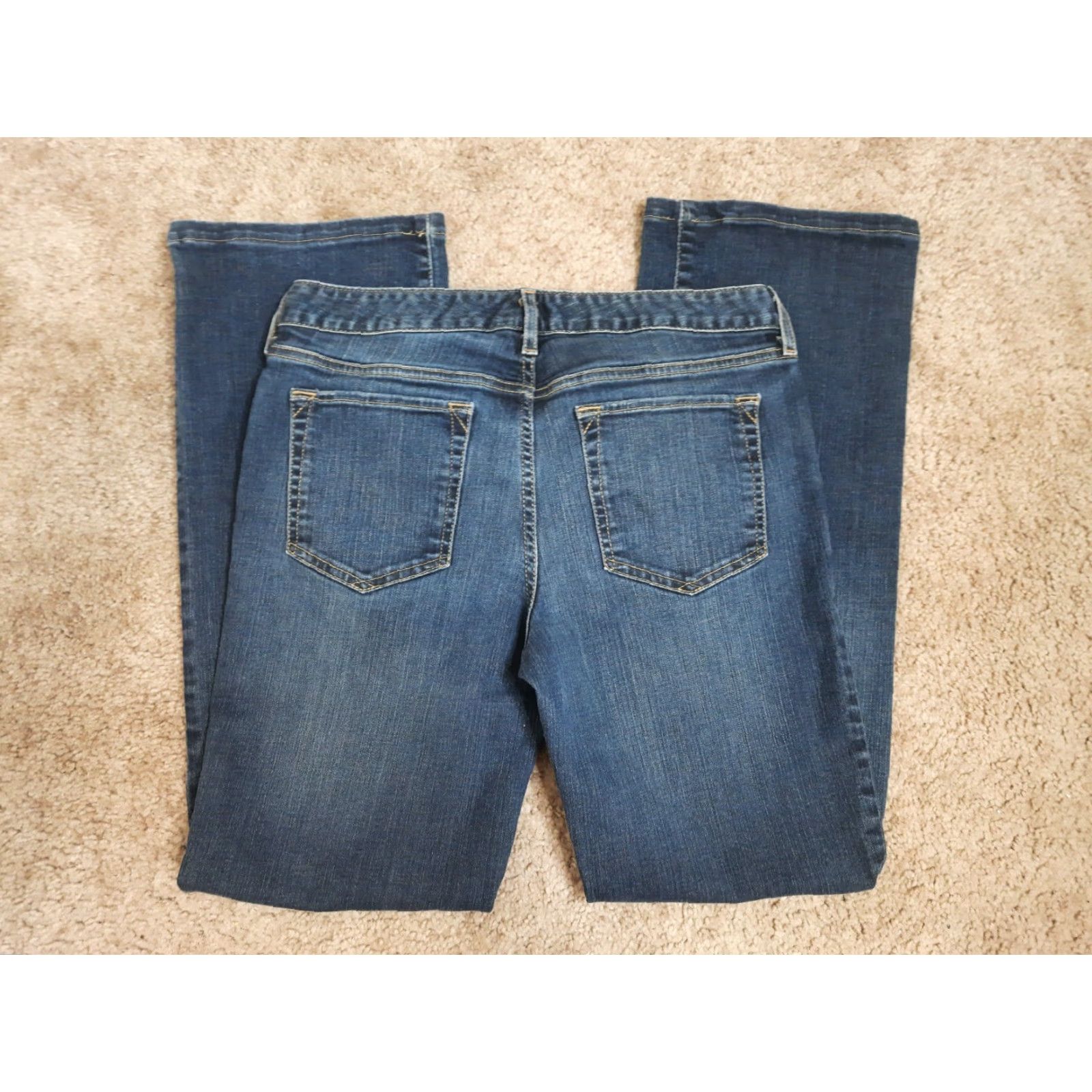 Eddie Bauer Eddie Bauer Women's Jeans Truly Straight Bootcut Dark Wash Stretch Denim 8 30x28 Blue Boots? Size 30" / US 8 / IT 44 - 6 Thumbnail
