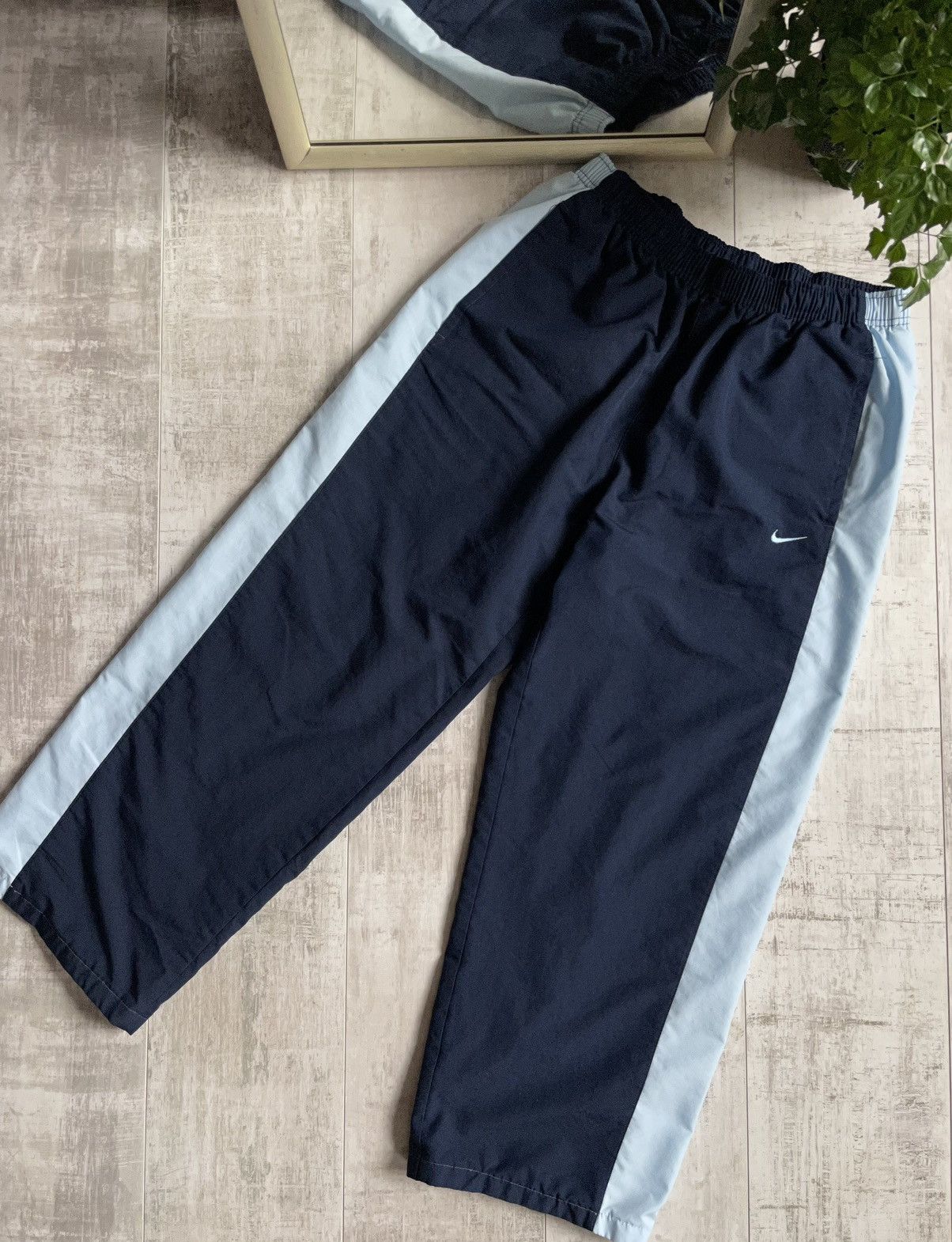 Nike × Vintage Vintage Nike Track Pants Y2K Blue Swoosh Drill Size US 30 / EU 46 - 2 Thumbnail