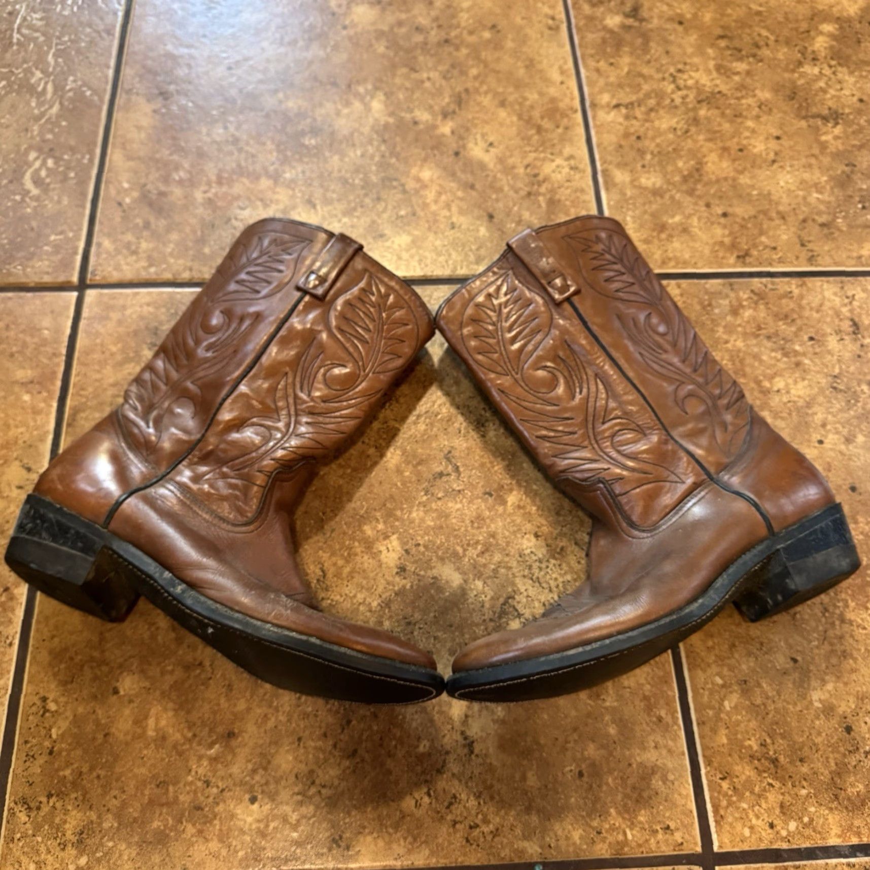 Vintage VINTAGE Red Wing Pecos Cowboy Boots Leather Made In USA Sz 11.5 B Western Brown Leather Cowboy Boots Mens Size US 12 / EU 45 - 3 Thumbnail