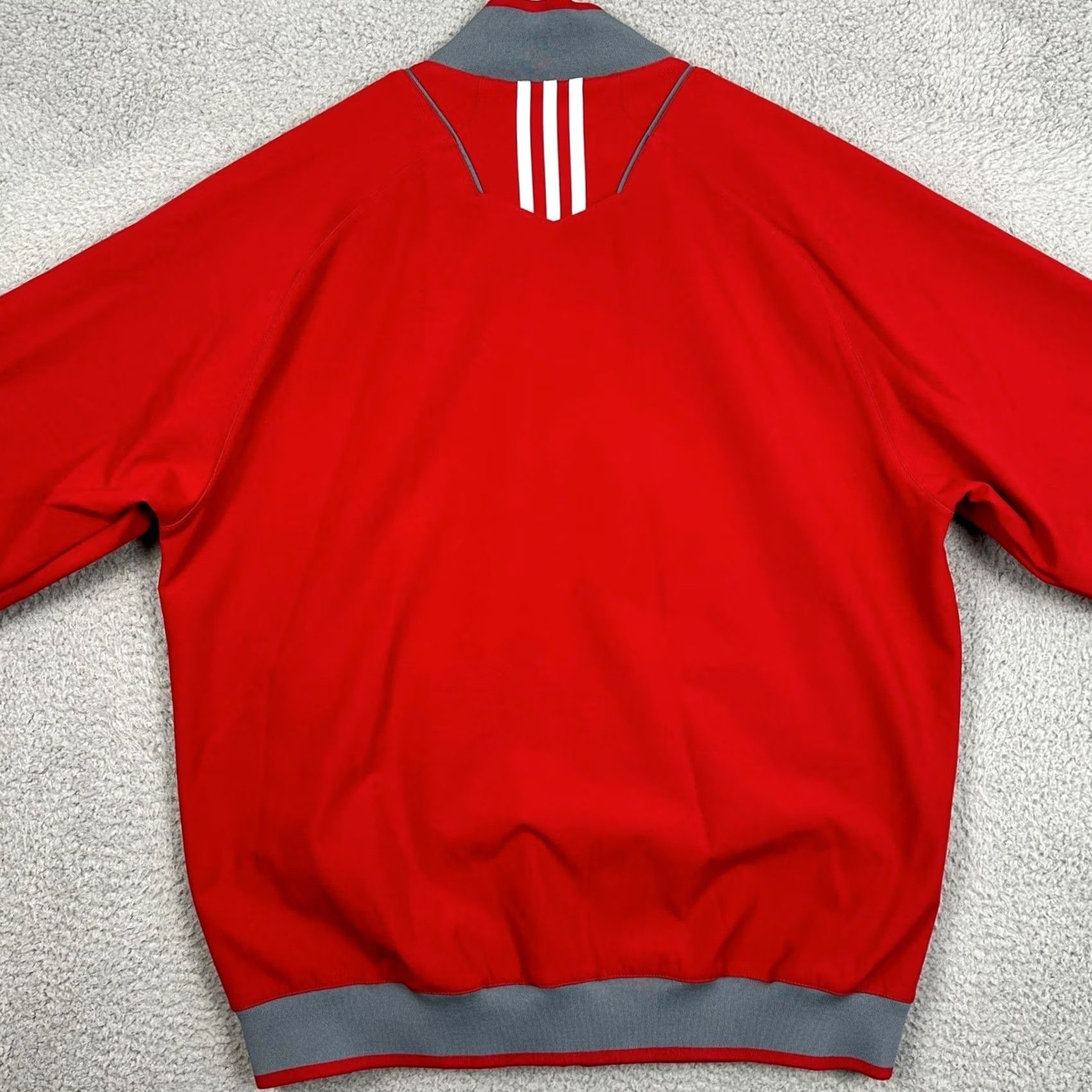 Adidas adidas Track Jacket Men M Red Full Zip Zipped Pockets Microfleece polyester Sports Casual Activewear Size US M / EU 48-50 / 2 - 2 Thumbnail