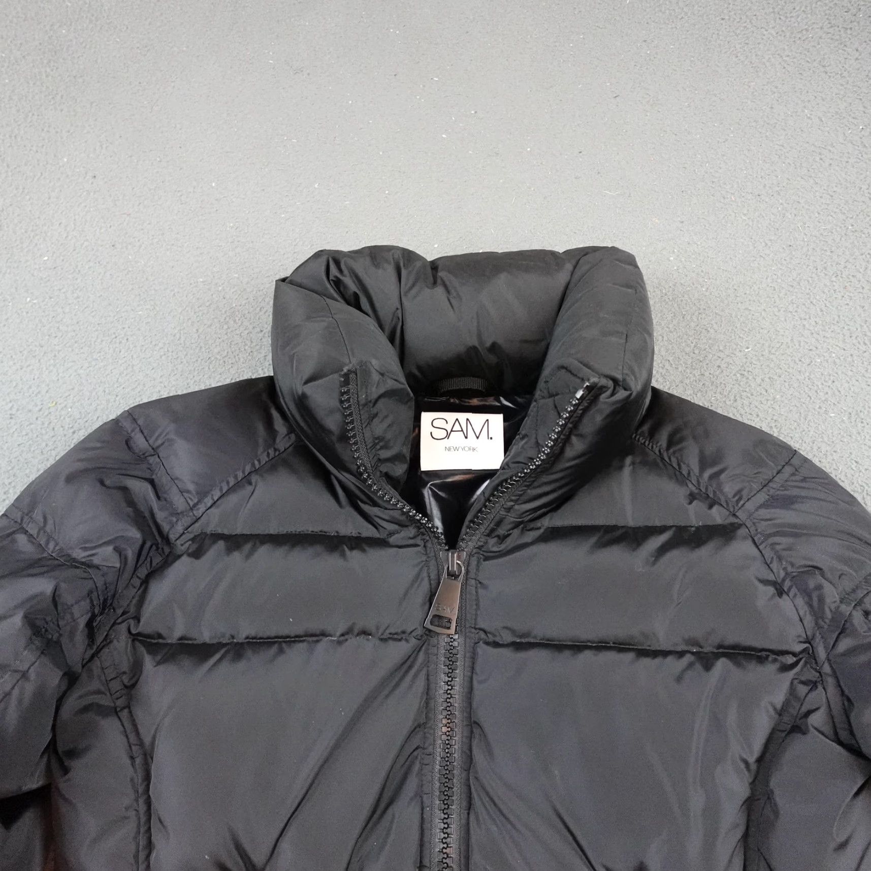 Vintage SAM New York Jordy Jacket Womens Large Black Down Puffer Bomber Zip Coat Size L / US 10 / IT 46 - 4 Thumbnail