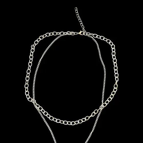 Jewelry Star Chain Necklace Punk Gothic Chrome Rock Size ONE SIZE - 5 Thumbnail