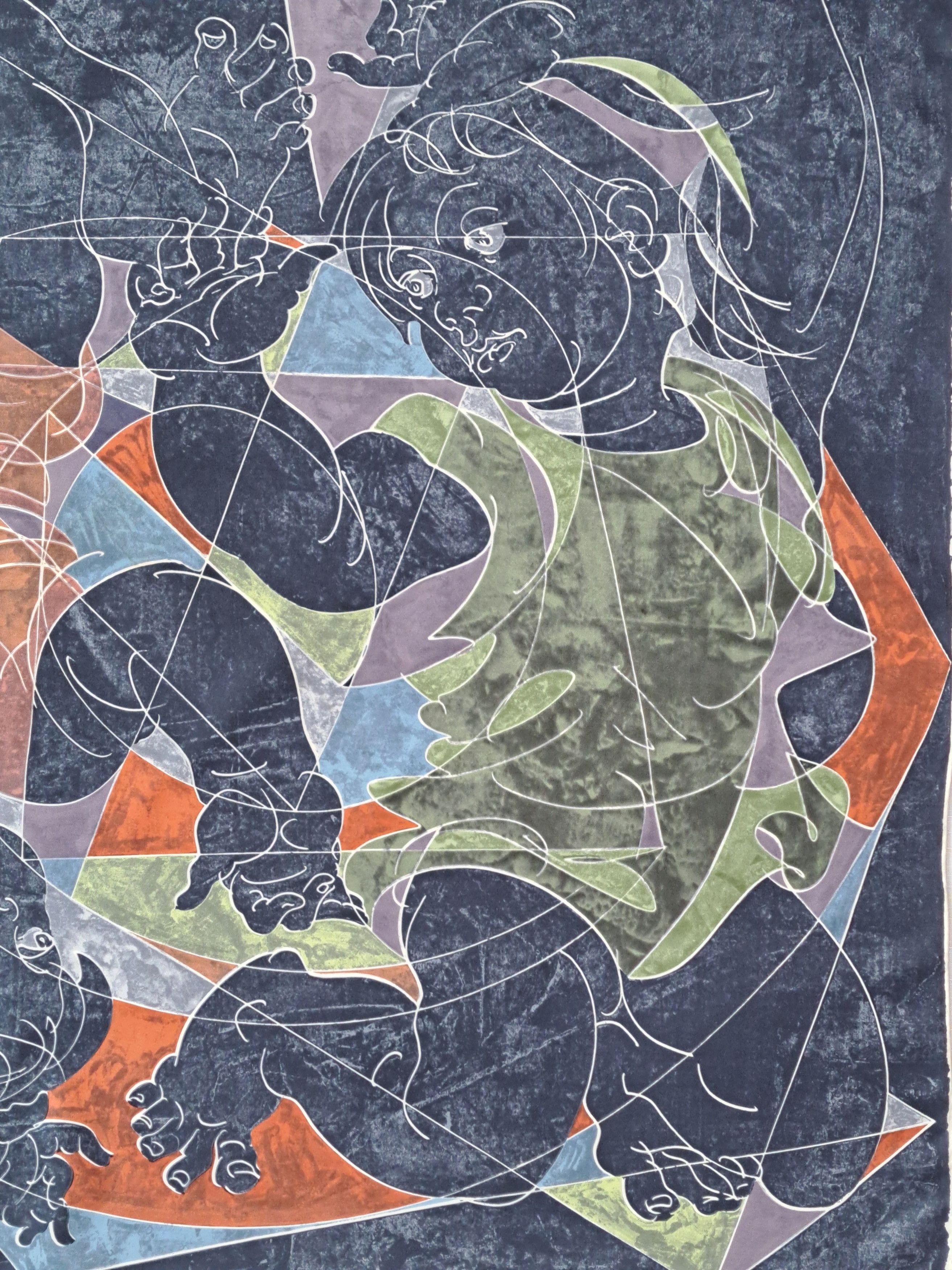 Designer × Vintage HANS ERNI "Children's Dance" 1979 vintage silk scarf. Size ONE SIZE - 4 Thumbnail