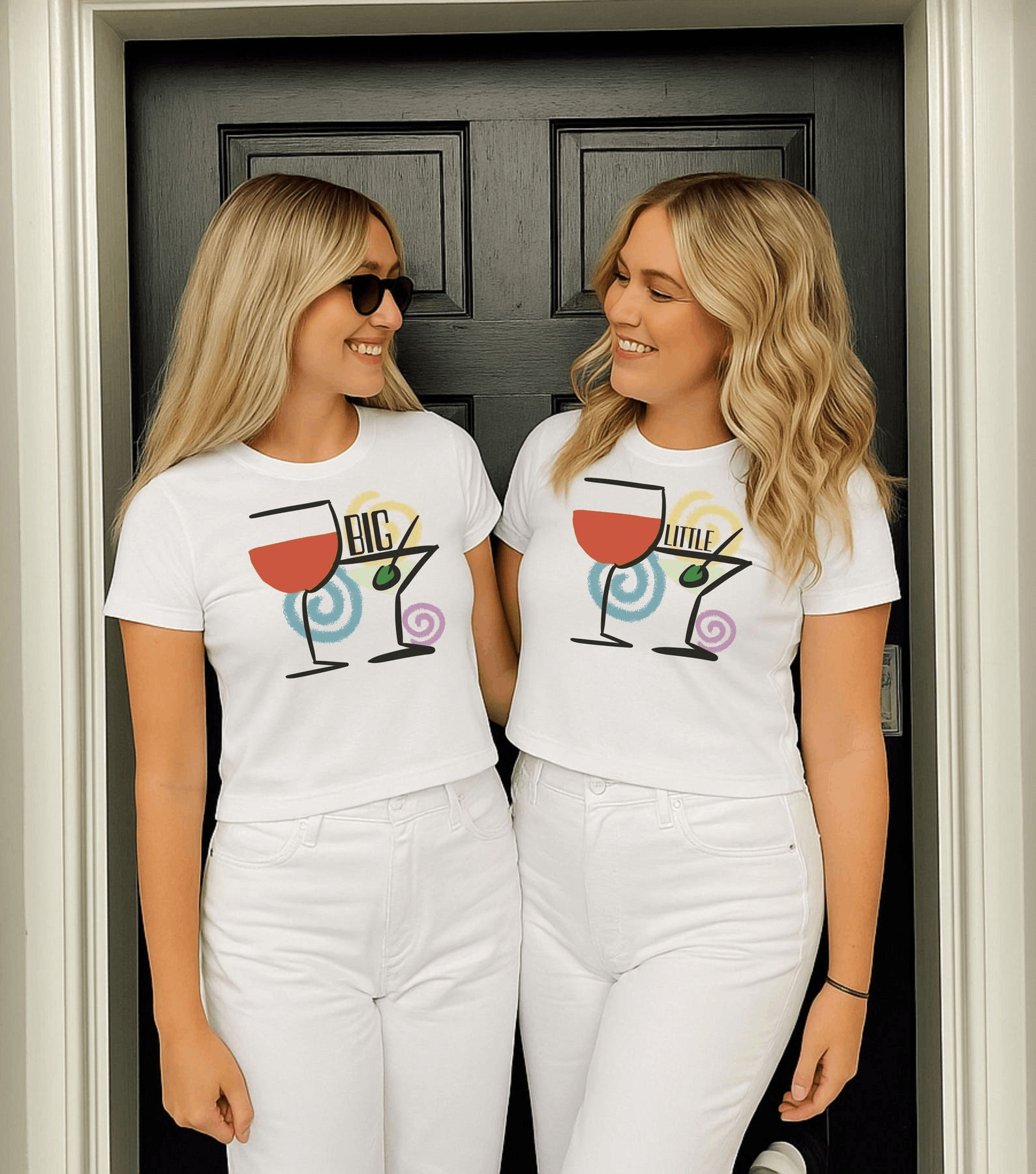 Other Big Little Sorority Baby Tee – Retro Cocktail Y2K Style Size M / US 6-8 / IT 42-44 - 4 Thumbnail