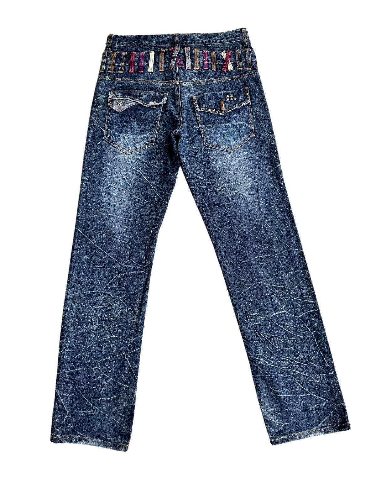 Japanese Brand 🔥Japanese Brand Nylaus Double Waist Distressed Denim Jeans Size US 32 / EU 48 - 2 Thumbnail