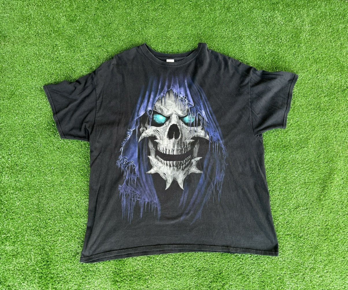 Vintage Vintage Y2K SKULL TSHIRT Size US XXL / EU 58 / 5 - 1 Thumbnail
