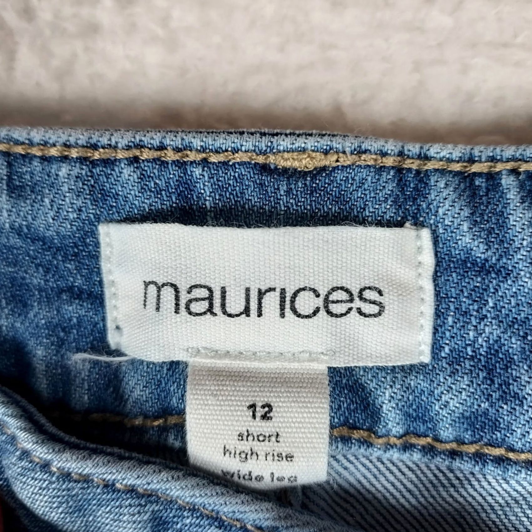 Vintage Maurices High Rise Wide Leg Jeans Women Size 12 Short Medium Wash Denim Blue 5-Pocket Regular VNTG? Size 34" / US 12 / IT 48 - 3 Thumbnail