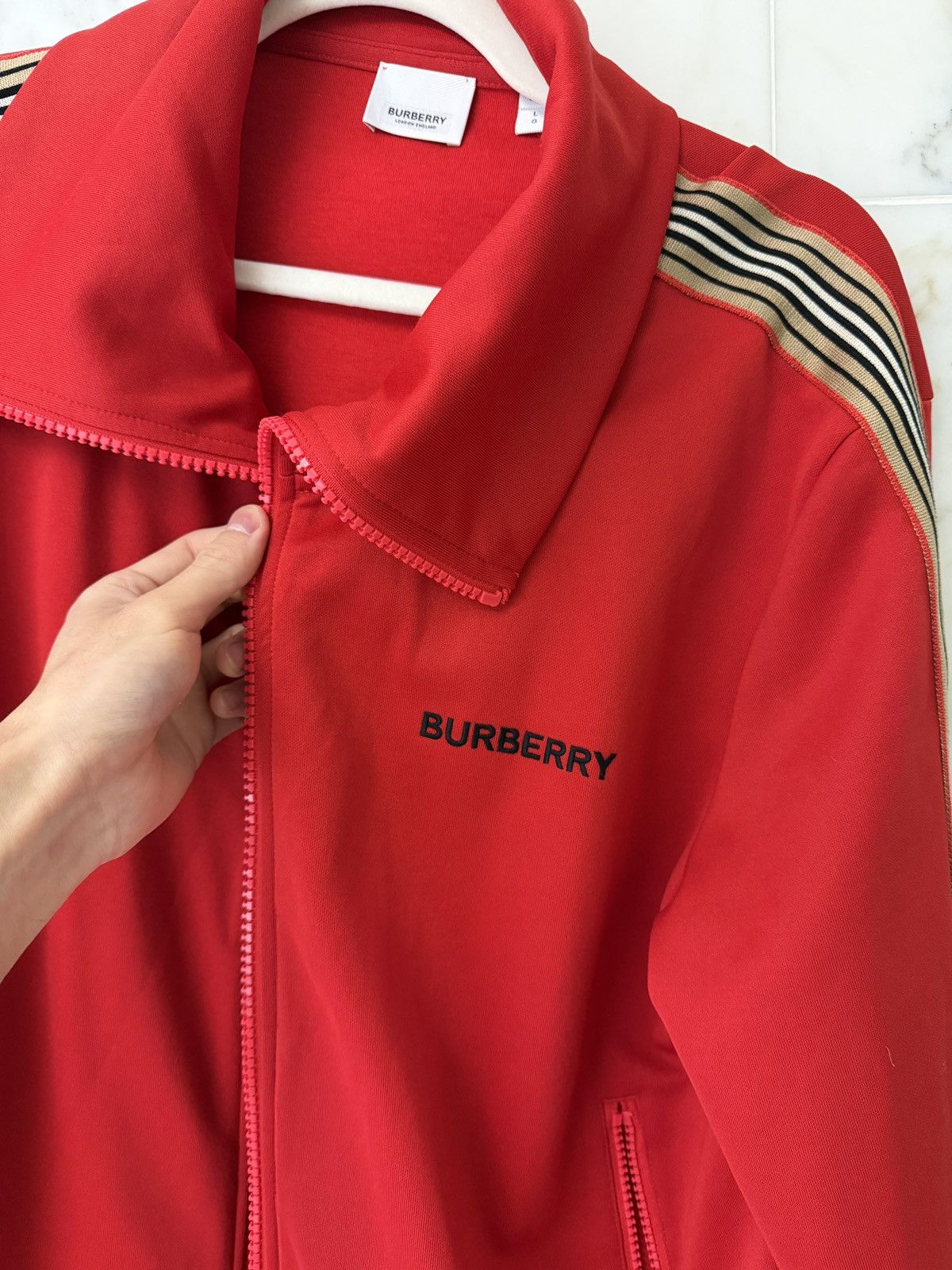 Burberry Red Burberry Tracksuit Jacket Size US L / EU 52-54 / 3 - 3 Thumbnail