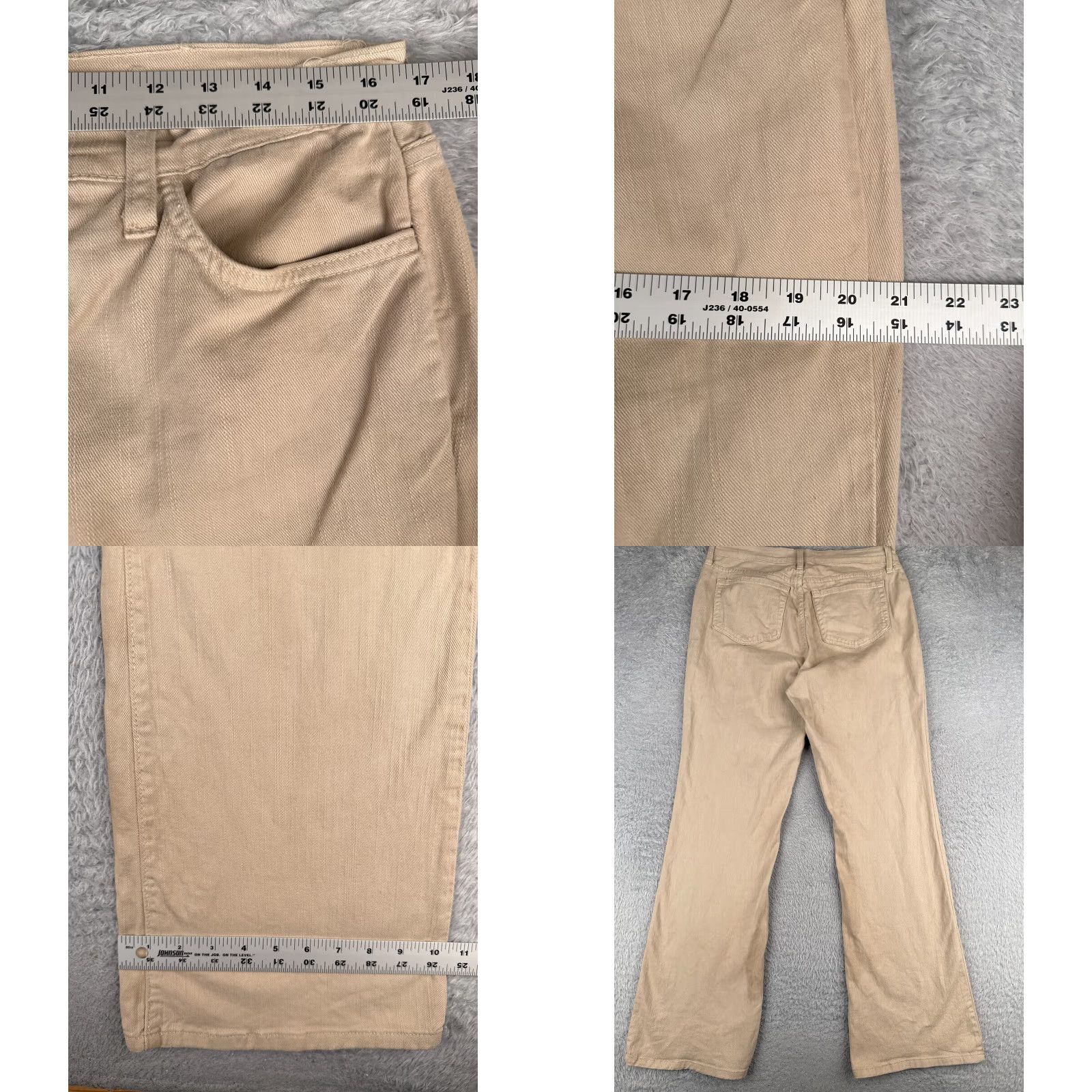 NYDJ VINTAGE NYDJ Jeans Womens 12 Beige Denim Bootcut High Rise Cotton US Made 27x32 Size 34" / US 12 / IT 48 - 9 Thumbnail