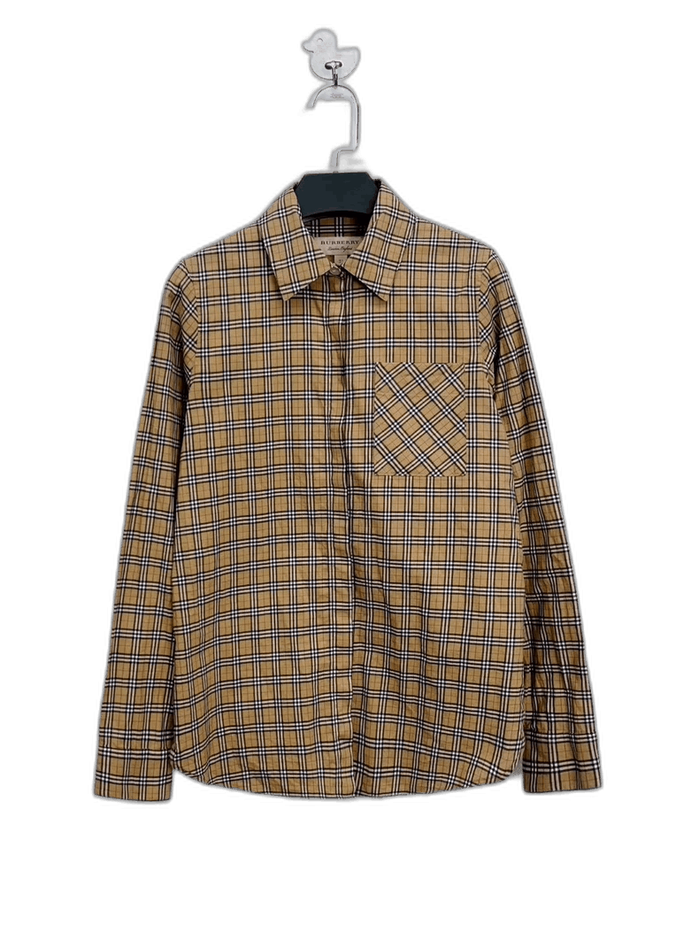 Burberry Burberry Khaki Check Pattern Long Sleeve Shirt Size US XS / EU 42 / 0 - 1 Thumbnail
