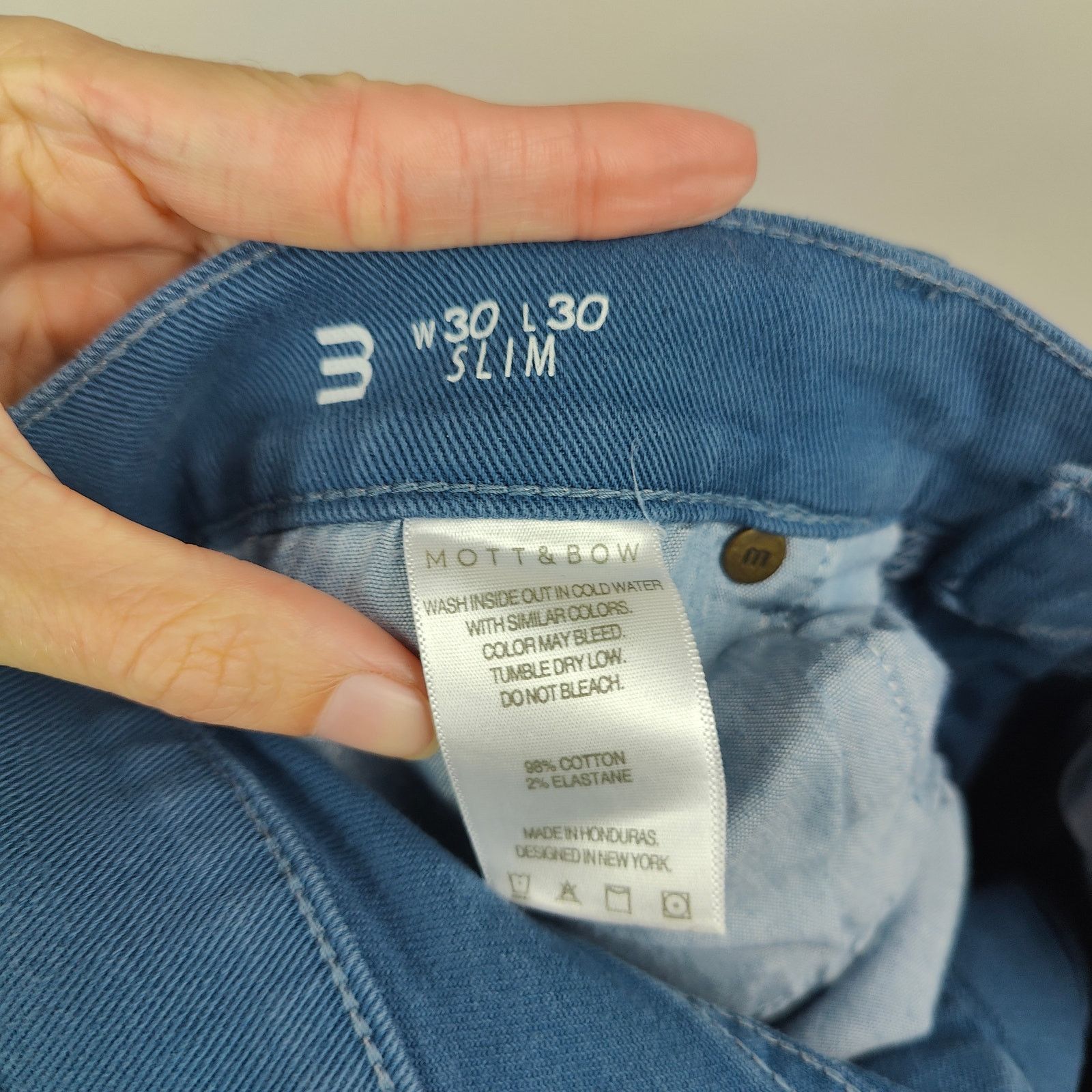 Mott & Bow Mott & Bow Slim Jeans Mens 30x30 Blue Chinos Preppy Size US 30 / EU 46 - 8 Thumbnail
