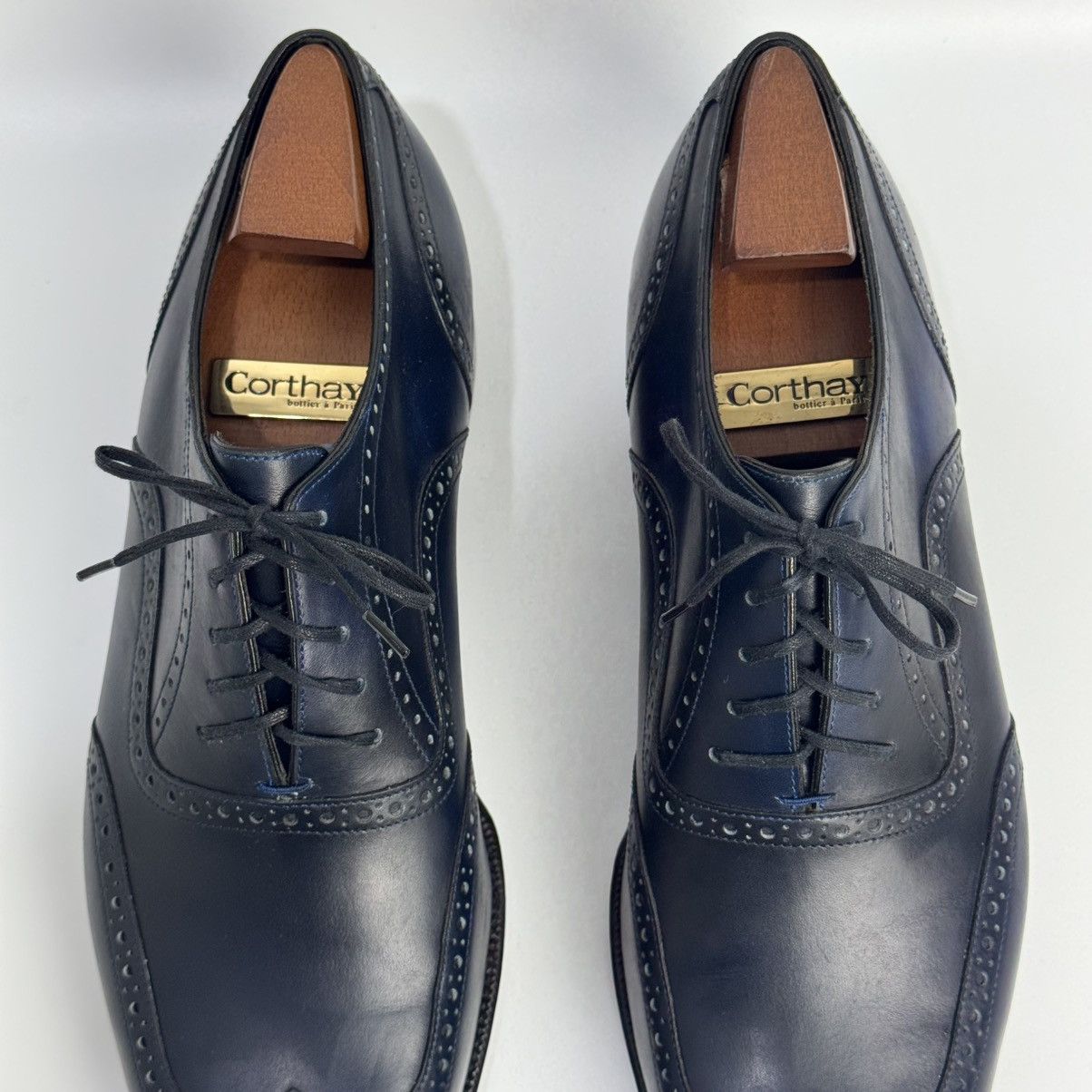 Corthay Corthay Bespoke Wingtip Oxford Navy Blue PatinaLeather Shoes Size US 10 / EU 43 - 7 Thumbnail