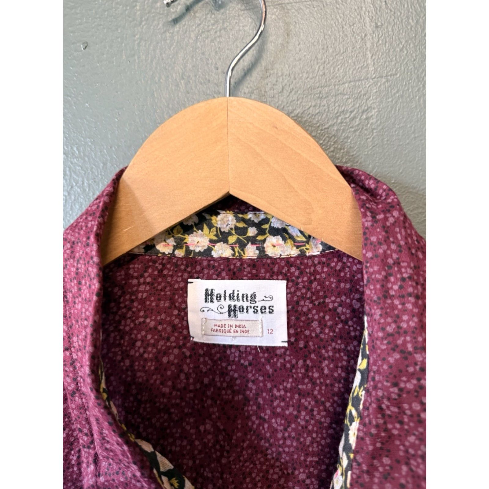 Vintage Holding Horses Womens Red Floral Pattern Button-Up Long Sleeve Size 12 Percent ော် Size XL / US 12-14 / IT 48-50 - 3 Thumbnail