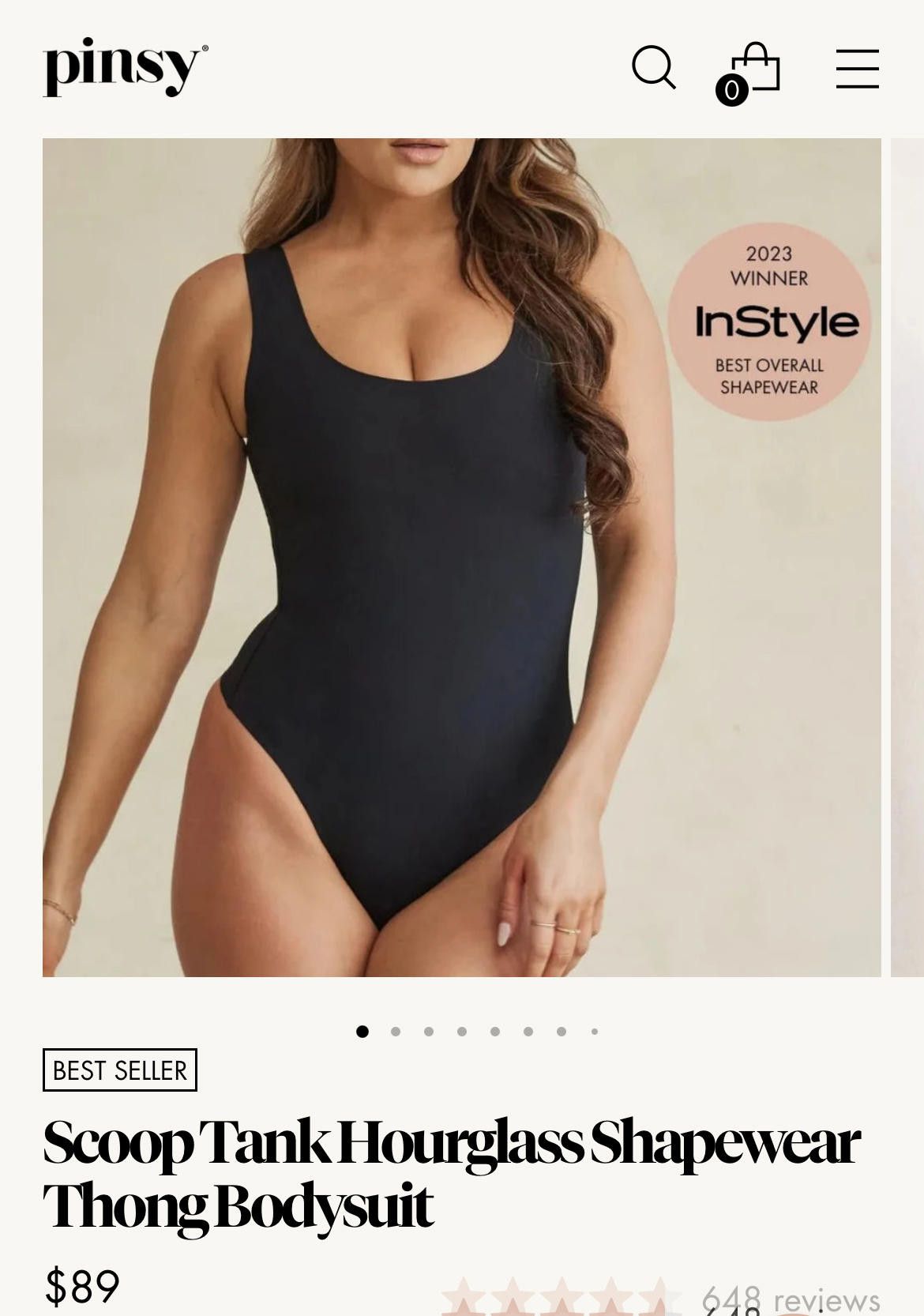 Designer Pinsy Scoop Tank Shapewear Thong Bodysuit Sz Large Long Size ONE SIZE - 1 Thumbnail