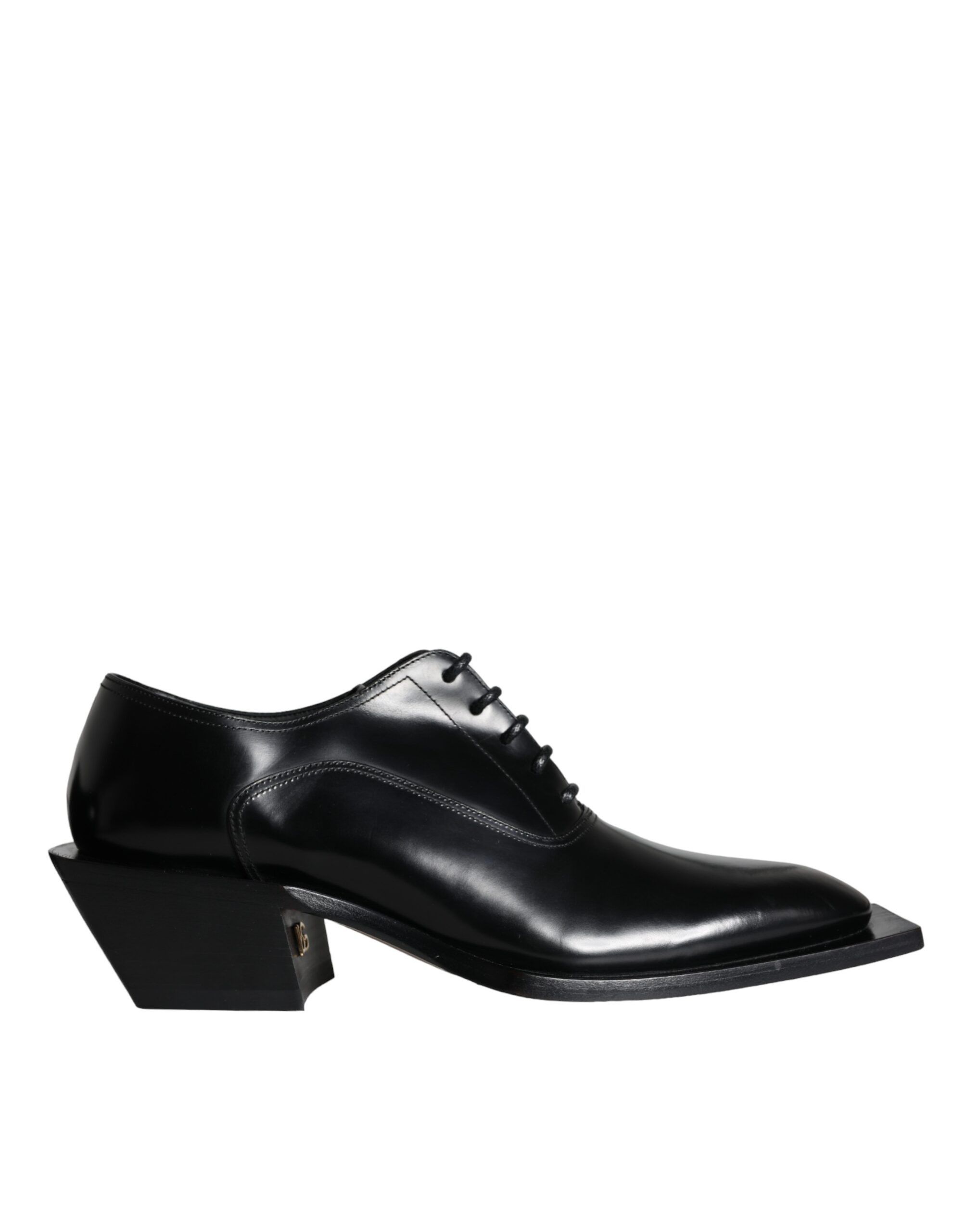 Dolce & Gabbana o1y0125 Leather Laced Shoes in Black Size US 7 / EU 40 - 1 Thumbnail