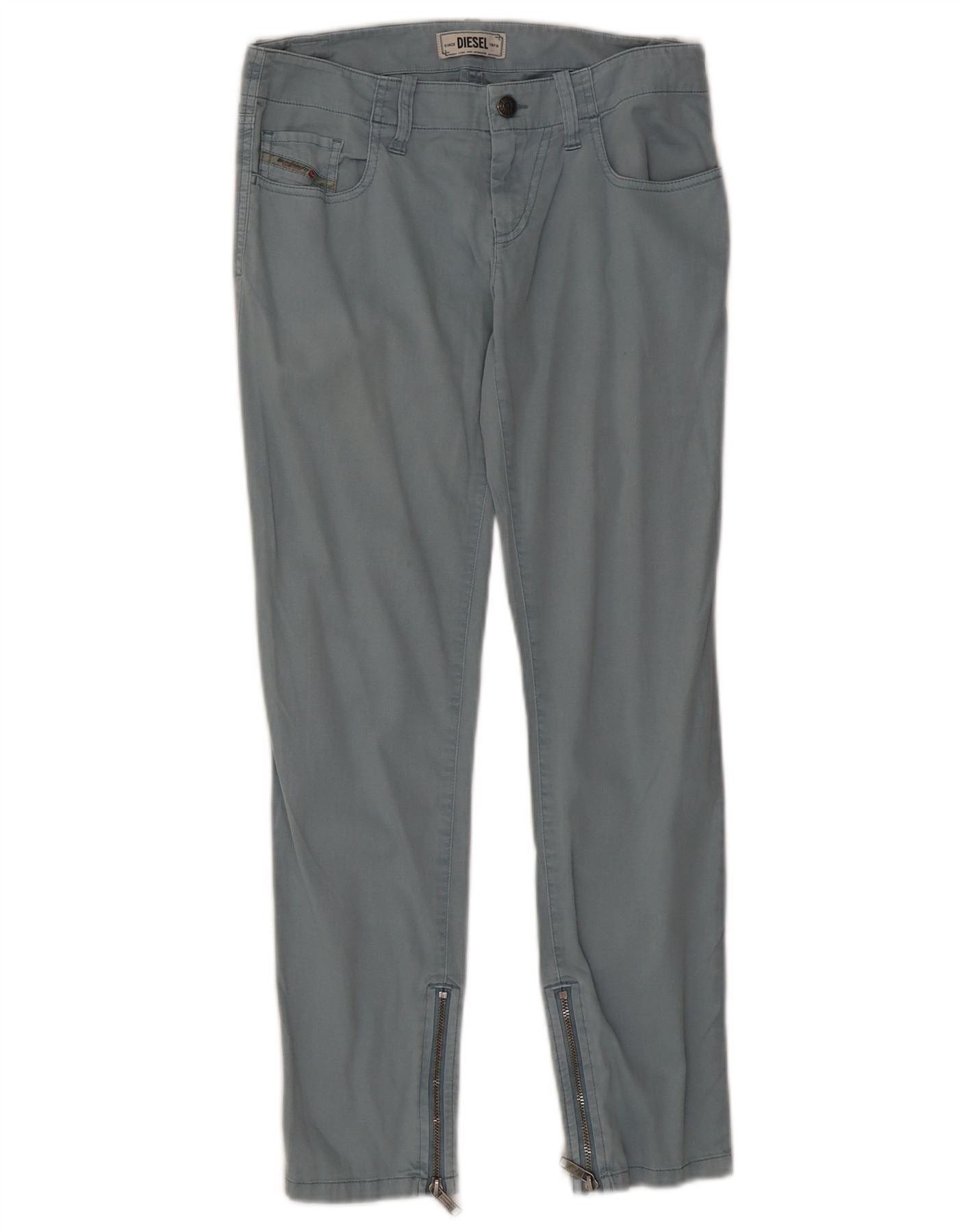 Diesel Womens Low Waist Slim Casual Trousers W26 L27 Blue Cotton Size 42" / US 20 - 1 Thumbnail