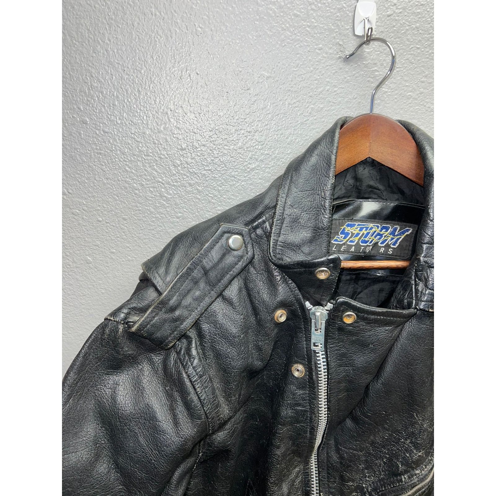 Vintage Vintage Storm Leathers Jacket Full Zip Leather Gear Large Size US L / EU 52-54 / 3 - 10 Thumbnail