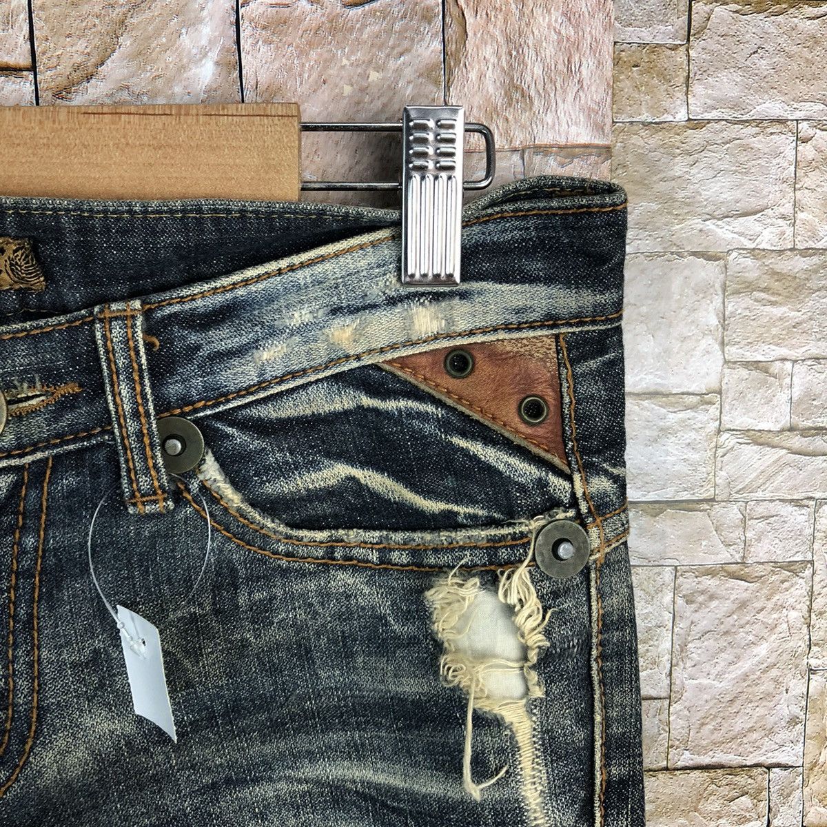 Japanese Brand Detail Blue Distressed Denim Pants #A132 Size 25" / US 0 / IT 36 - 9 Thumbnail
