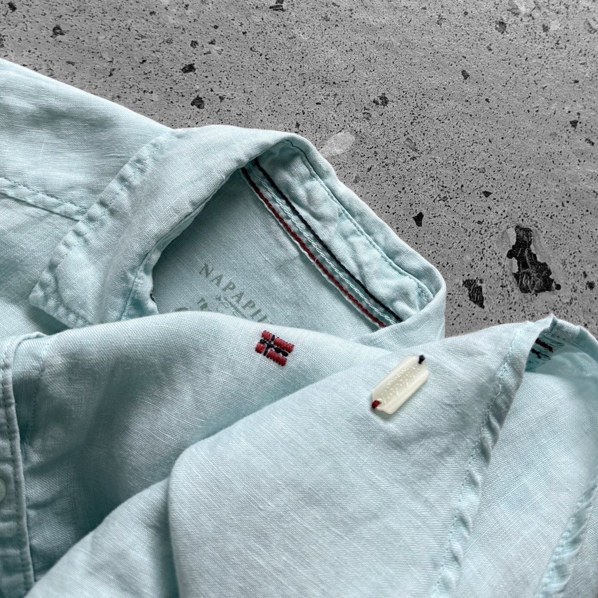 Napapijri Napapijri Women Linen Button Up Shirt Light Blue Long Sleeve Size XS / US 0-2 / IT 36-38 - 4 Thumbnail