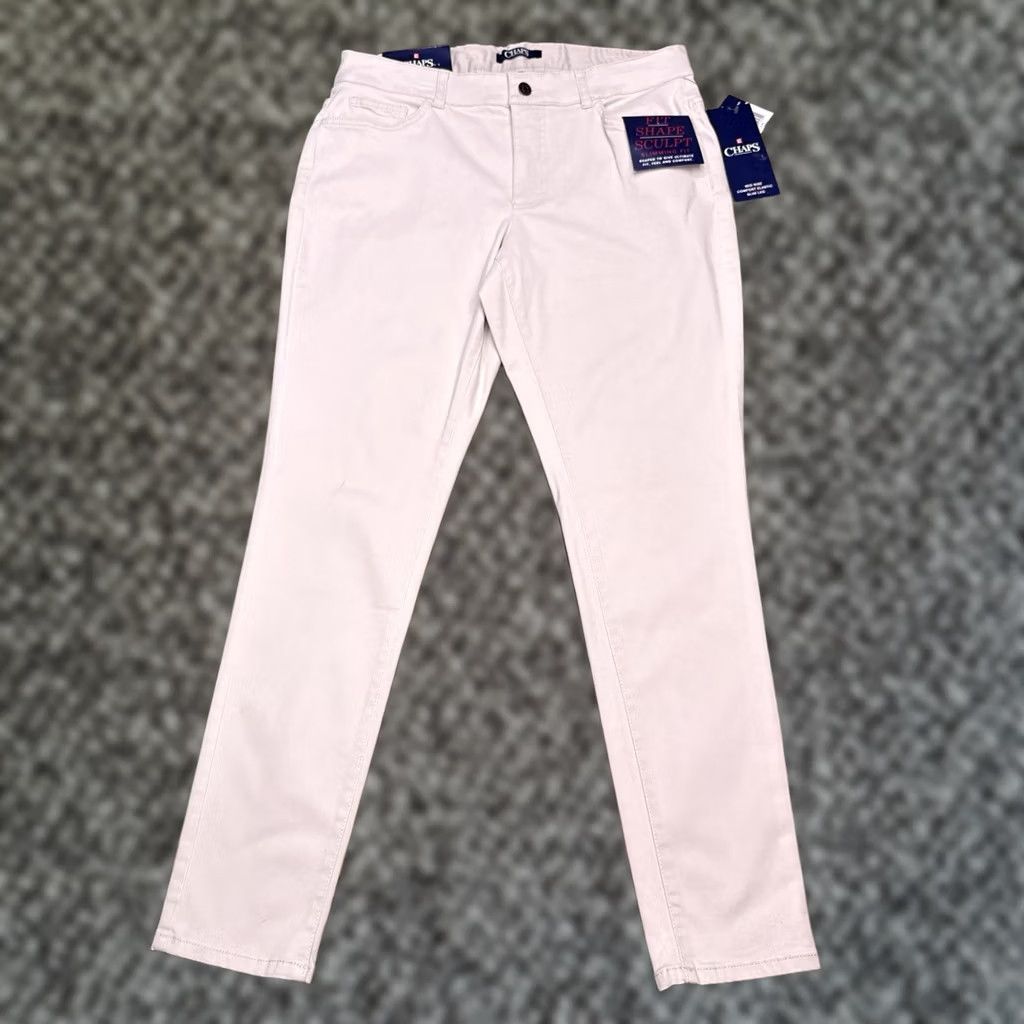 Chaps Chaps Jegging Womens 12 Khaki Mid Rise Stretch Logo Zip 5-Pocket City Slim Machine Washable Brown Cotton Blend Sateen Inseam 29 New Size 34" / US 12 / IT 48 - 1 Thumbnail
