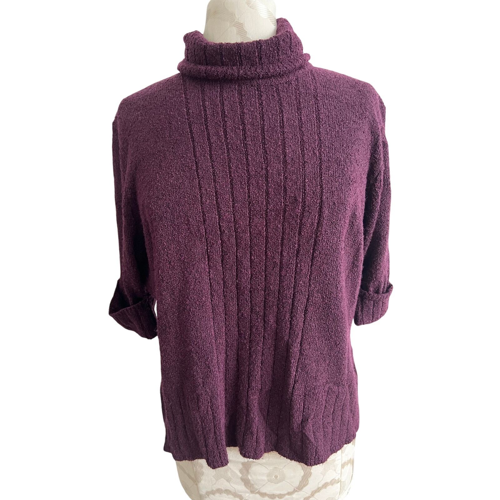 George George Knit 3/4 Sleeve Turtleneck Sweater Large Size 14/16 Size L / US 10 / IT 46 - 1 Thumbnail