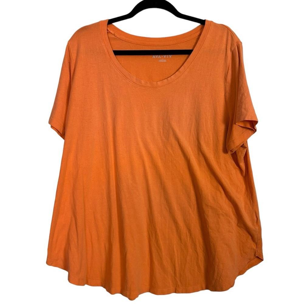 Designer Ava & Viv l Orange Basic Tee 1X Size XL / US 12-14 / IT 48-50 - 1 Thumbnail