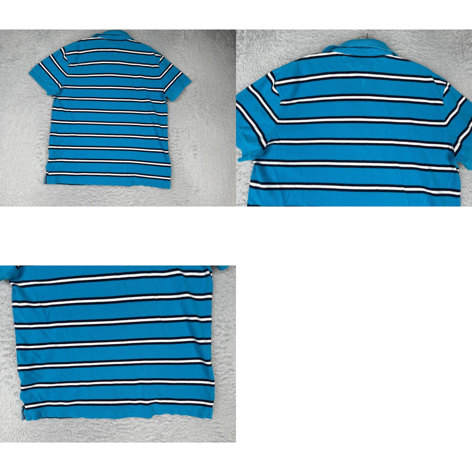 Tommy Hilfiger Tommy Hilfiger Shirt Men Large Blue White Stripe Cotton Custom Fit Polo Golf Mens Size US L / EU 52-54 / 3 - 9 Thumbnail