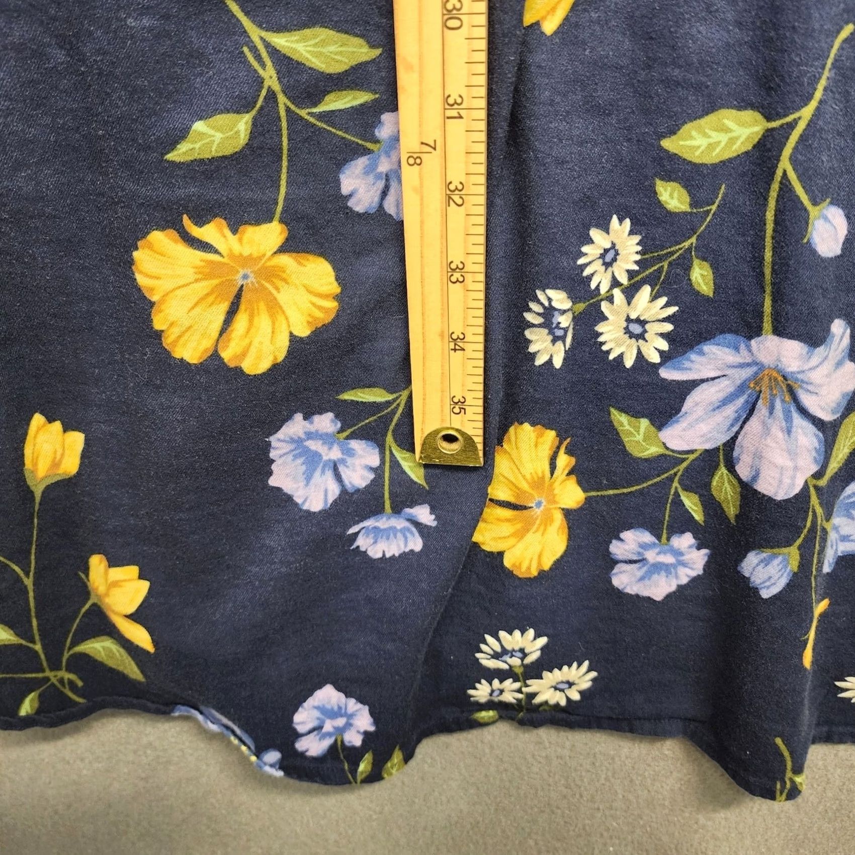 Old Navy VINTAGE Old Navy Womens Dress Plus Size 3X Blue Floral Shift Prairie Peasant Cottage Knee Length Button Cotton Blend Floral Womens 3X Size XXL / US 16-18 / IT 52-54 - 7 Thumbnail