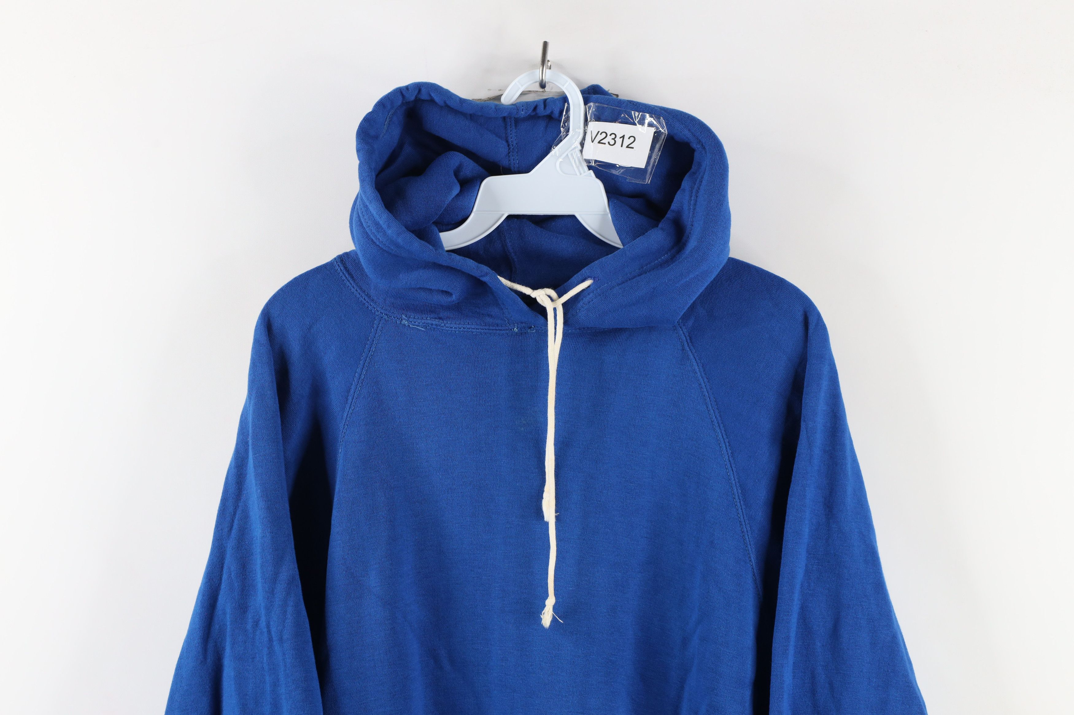 Vintage Vintage 70s 80s Streetwear Hoodie Sweatshirt Royal Blue Size US M / EU 48-50 / 2 - 2 Thumbnail