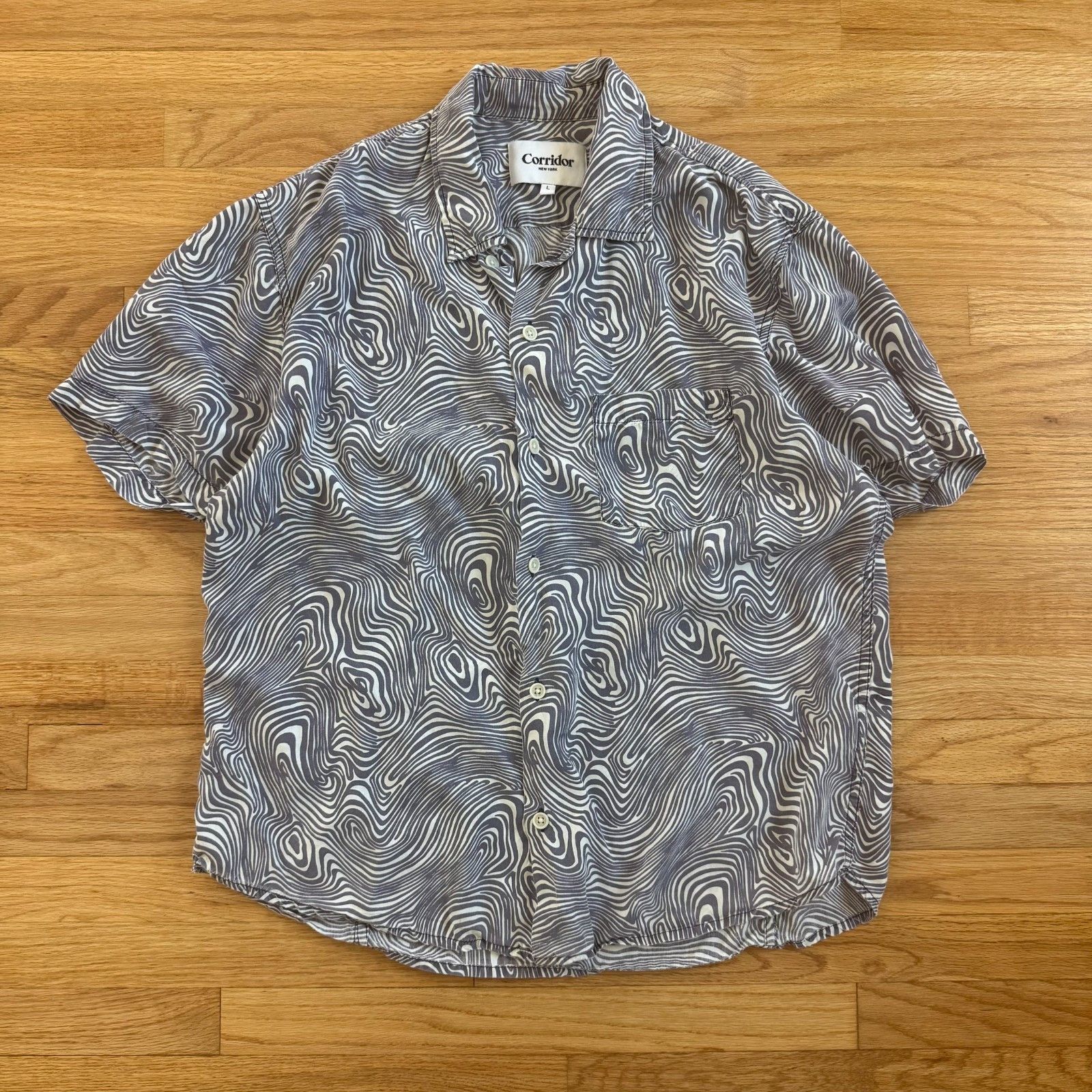 Corridor Corridor SS22 In Bloom Lyocell Contour Print Vacation Shirt Size US L / EU 52-54 / 3 - 2 Thumbnail