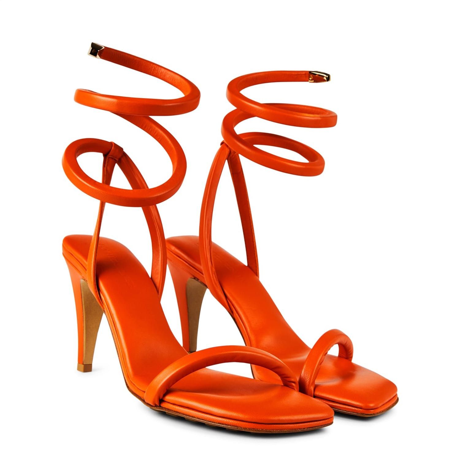 Bottega Veneta Bottega Veneta Bv Stiletto Heel Sandals in Orange Size US 6 / IT 36 - 2 Thumbnail