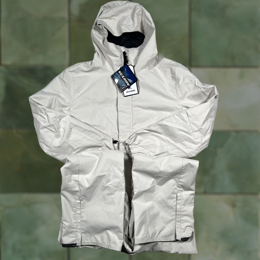 Vintage SEARIPE Ski Snowboard Suit Mens M White Hooded Jacket Pants Set L-72 Size 40R - 1 Thumbnail