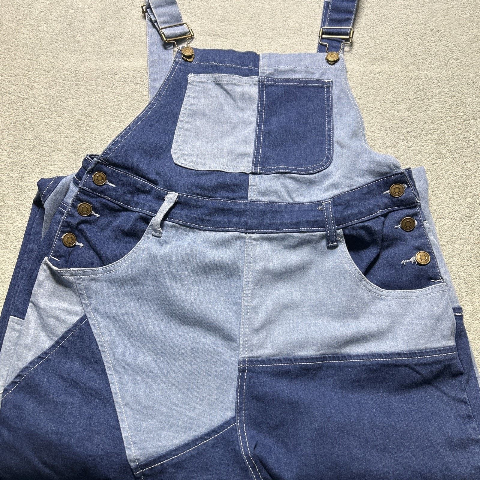 JNCO Patchwork Colorblock Overalls Womens 13 32x33 Beyond Baggy Size 32" / US 10 / IT 46 - 15 Thumbnail
