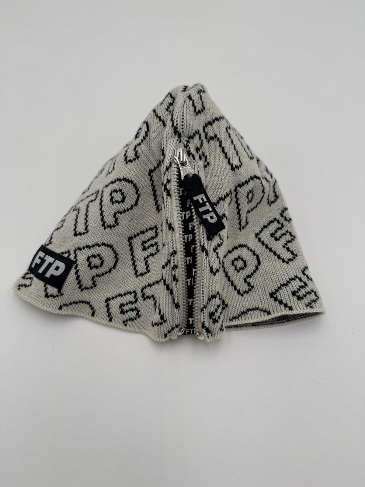 Fuck The Population FTP Zipper Beanie Skully Cream Size ONE SIZE - 8 Thumbnail