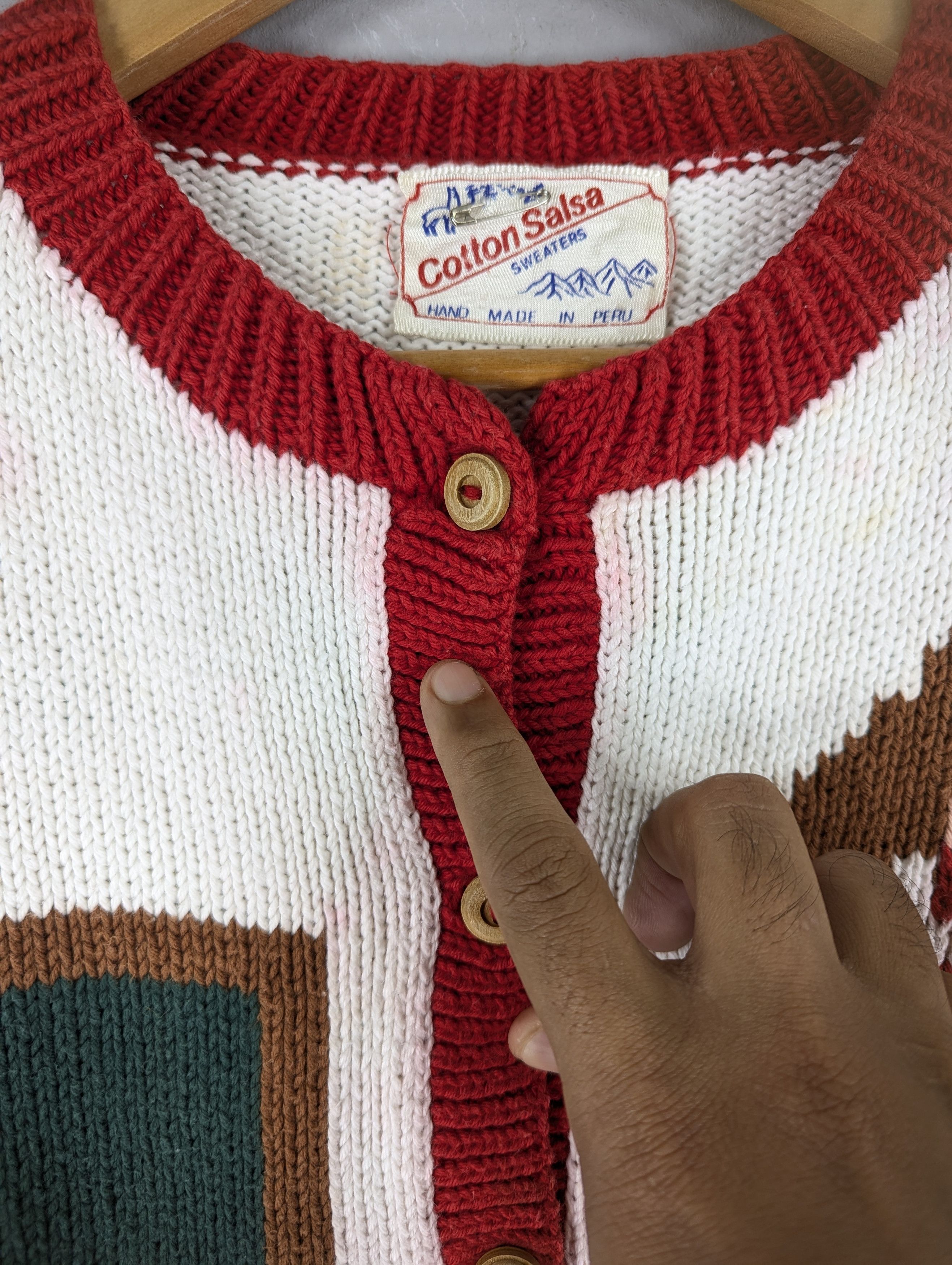Vintage Vintage Cotton Salsa Cable Knit Art Of School Cardigan Size M / US 6-8 / IT 42-44 - 6 Thumbnail