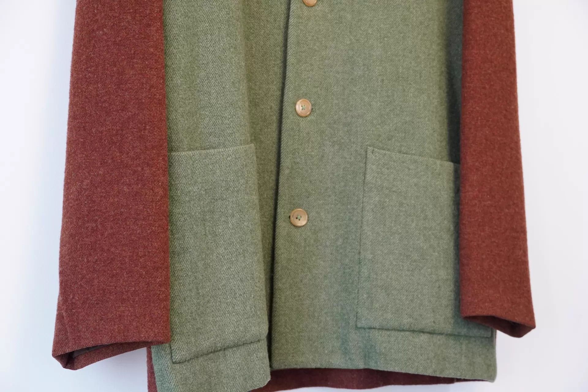 Yohji Yamamoto Yohji Yamamoto 90AW Color Blocked Wool Jacket Size US M / EU 48-50 / 2 - 5 Thumbnail