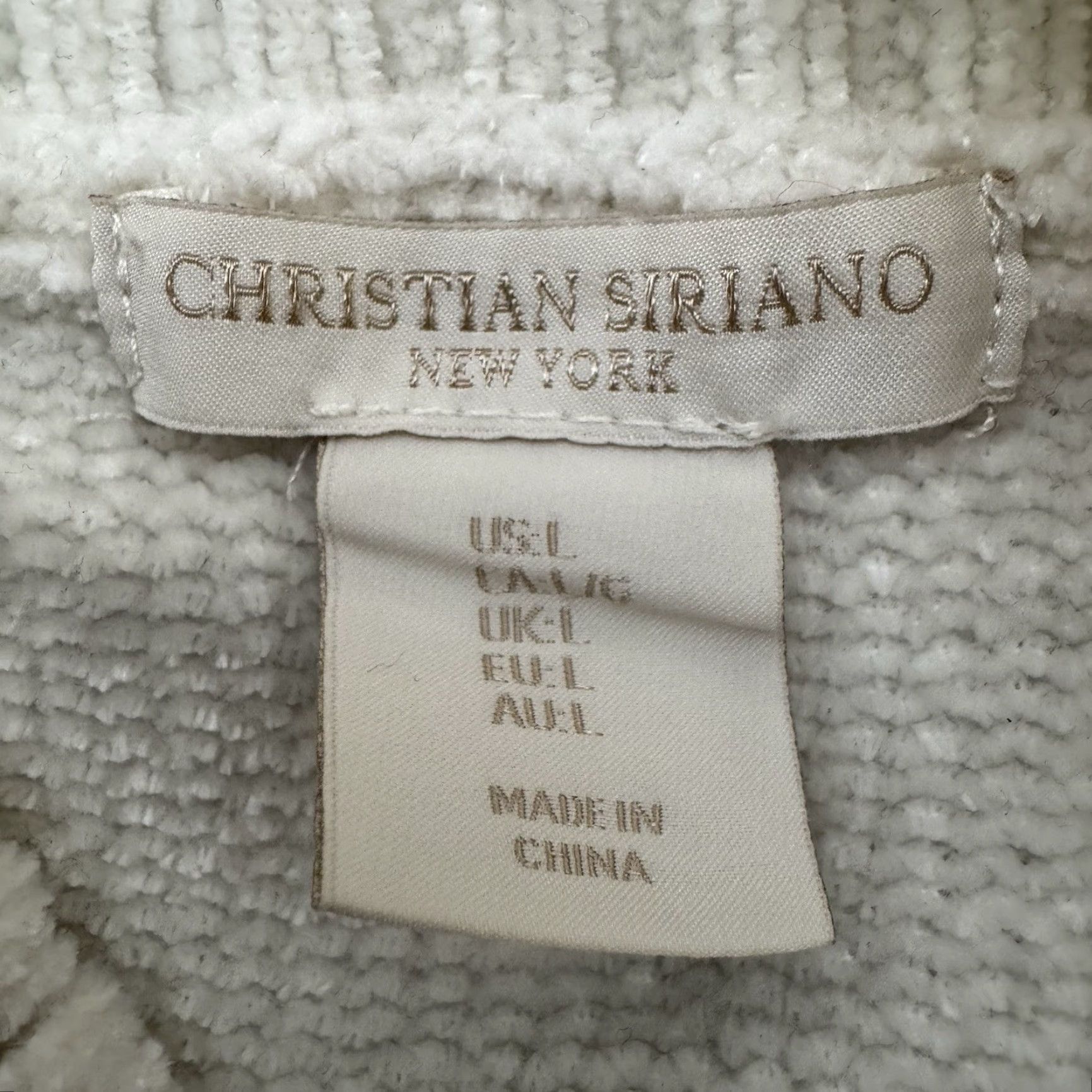 Christian Siriano Christian Siriano Chenille Sweater L Fair Isle Nordic Winter Mock Neck White Women Pullover Christmas Holiday Preppy Ski Mens? Size L / US 10 / IT 46 - 5 Thumbnail