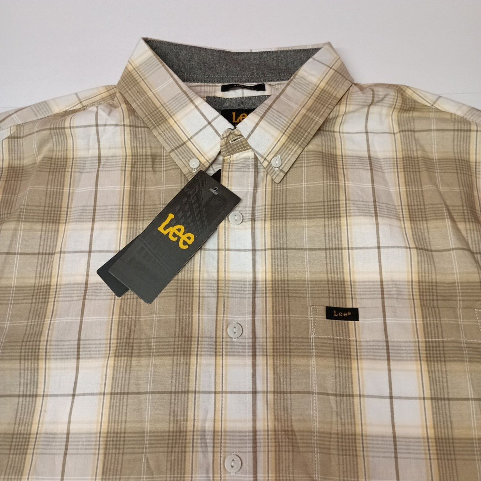 Lee Lee Men's Stretch Plaid Button Shirt Men's Size L Desert Sun Size US L / EU 52-54 / 3 - 3 Thumbnail