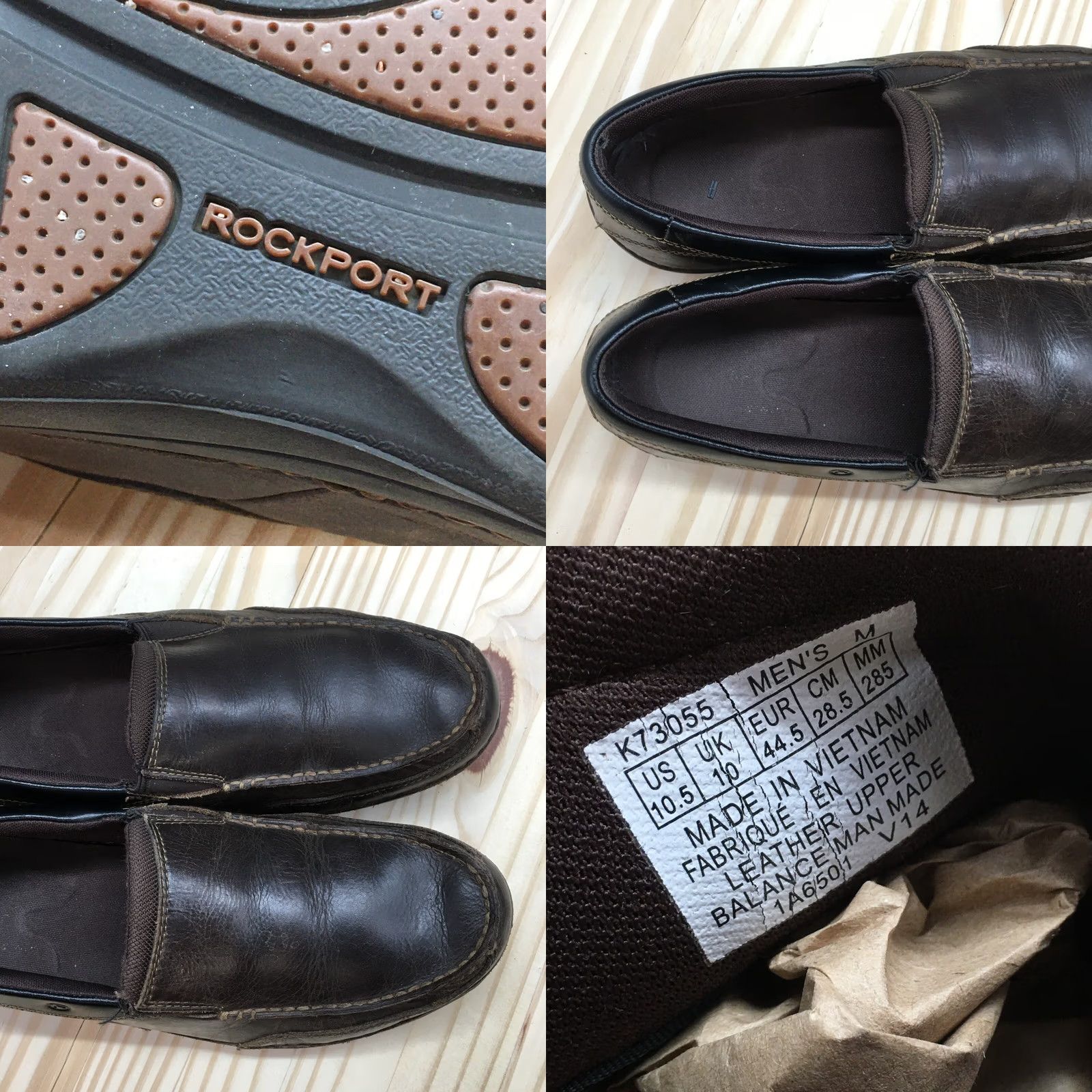 Rockport Rockport Loafer Men 10.5M Brown Balabour Round Toe Slip On Casual Leather Shoes Size US 11 / EU 44 - 9 Thumbnail