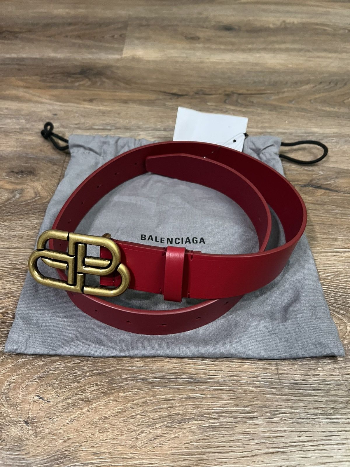 Balenciaga Balenciaga BB Logo belt red size 80 | Grailed