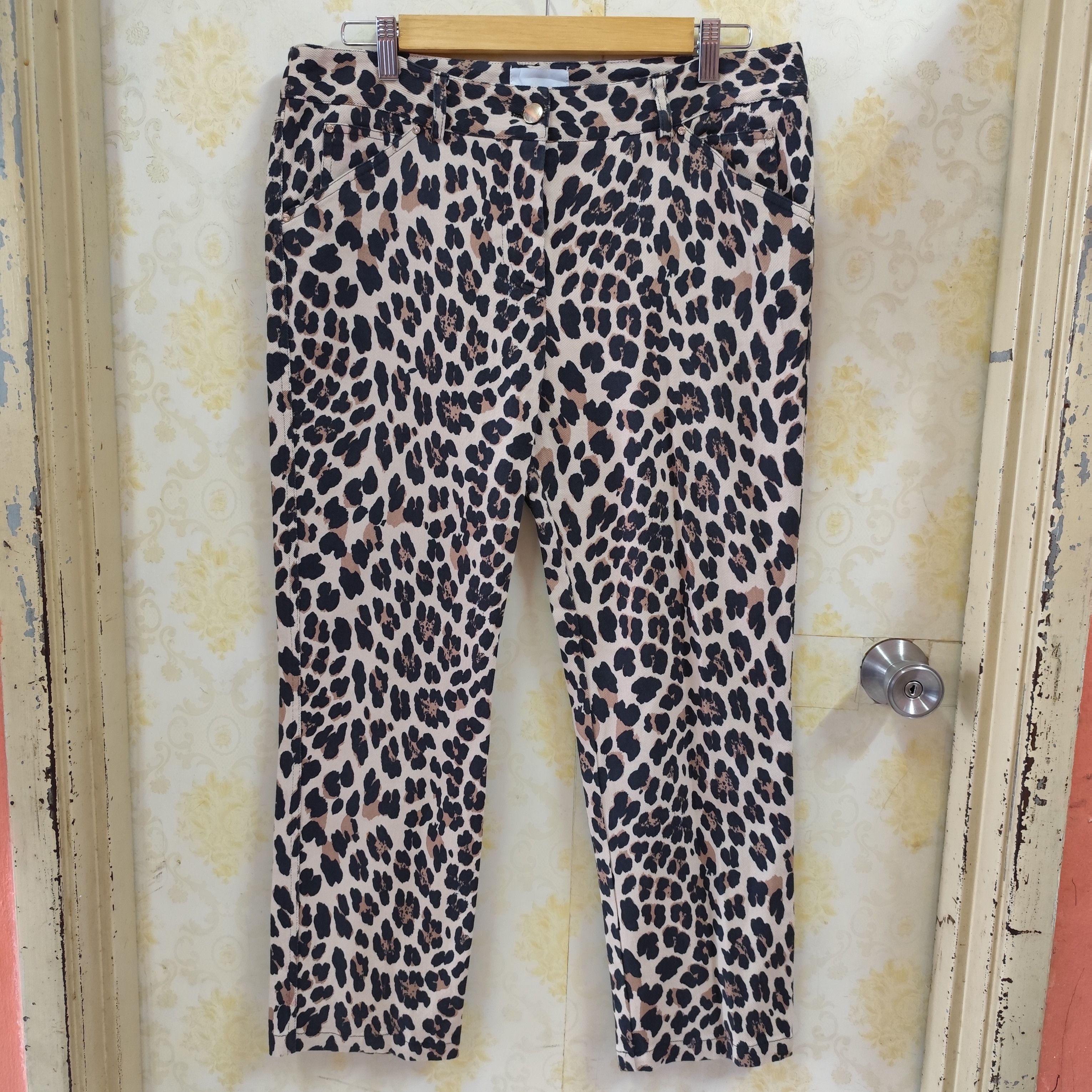Designer 🇮🇹LEOPARD PRINT PANT BY ATOS LOMBARDINI MADE IN ITALY Size 36" / US 14 / IT 50 - 1 Thumbnail