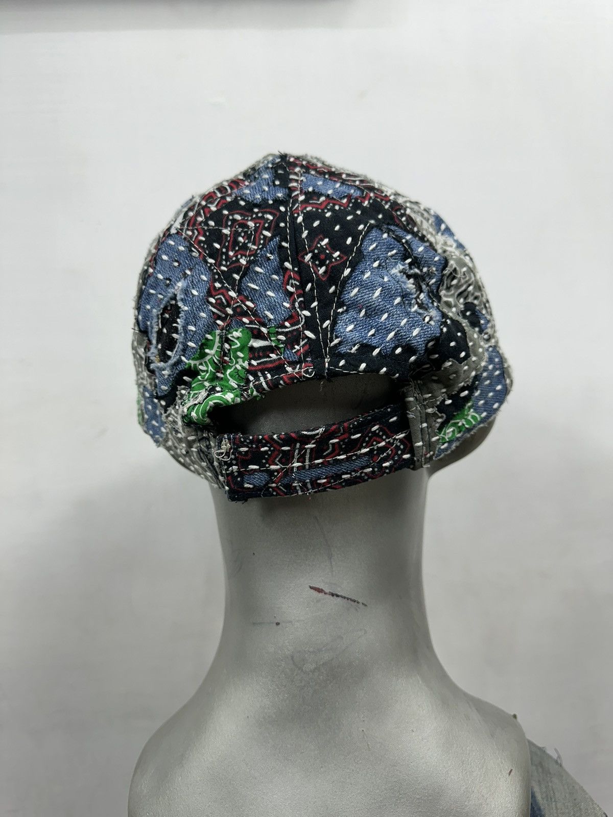 Art Comes First × Handmade Custom Made Distressed Paisley Patchwork Boro hats Size ONE SIZE - 8 Thumbnail