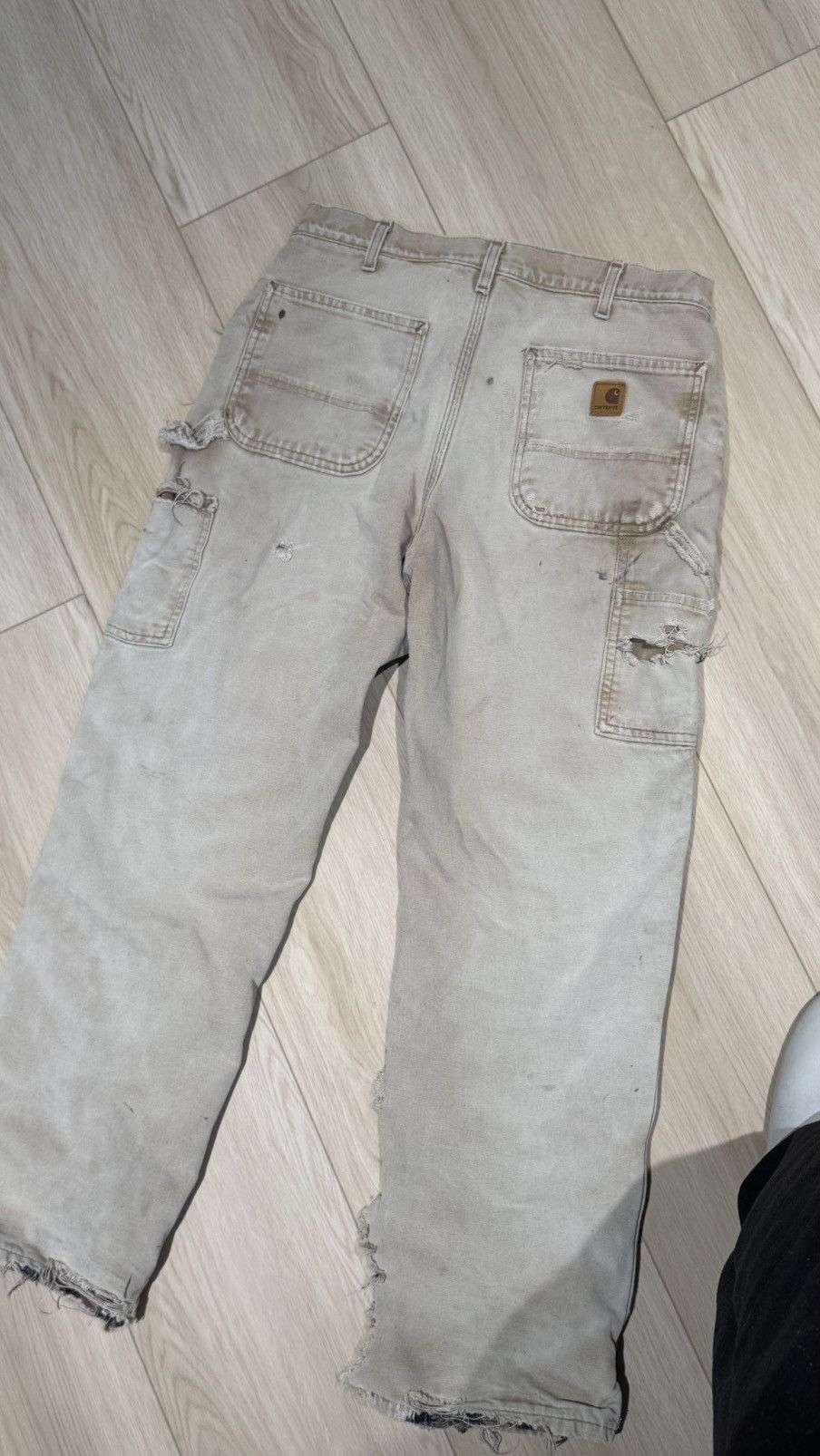 Carhartt Carhartt flannel lined carpenter pants distressed frayed Size US 32 / EU 48 - 21 Thumbnail