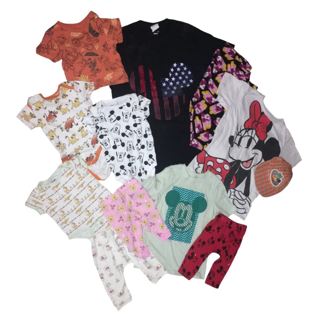 Mickey Inc 12pc Disney Clothing Unisex Mickey Minnie Lion King Pooh Size ONE SIZE - 5 Thumbnail