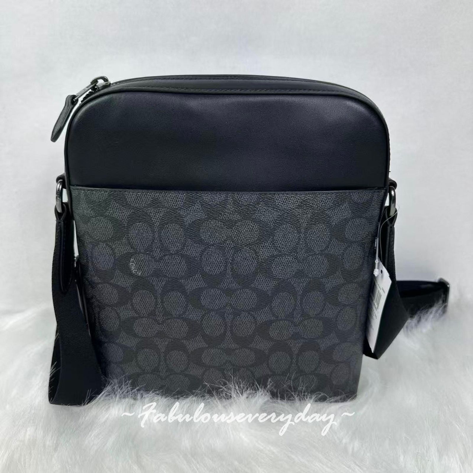 Coach Coach Men's Houston Flight Bag Sig Canvas/Black CZ398 NWT Size ONE SIZE - 4 Thumbnail