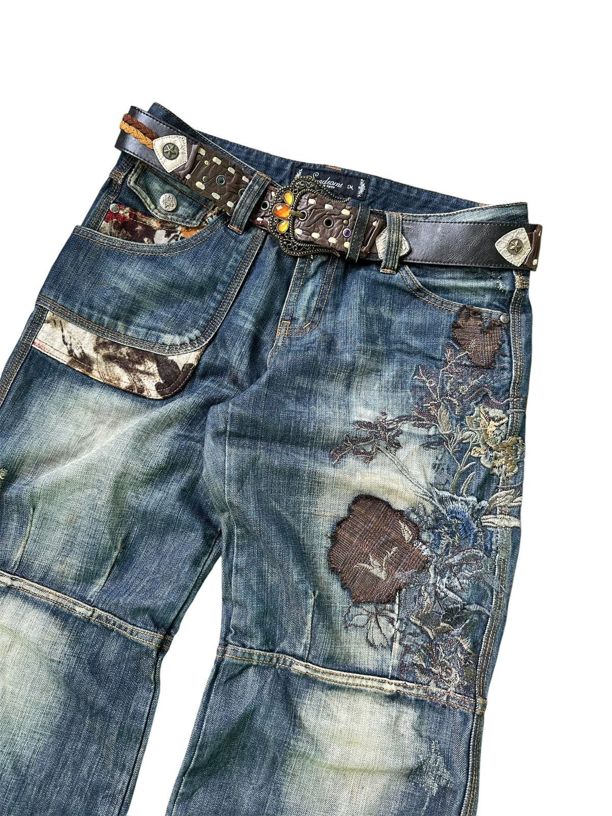 Unowned Syndrome Jeans Flare Pants Size 32" / US 10 / IT 46 - 3 Thumbnail