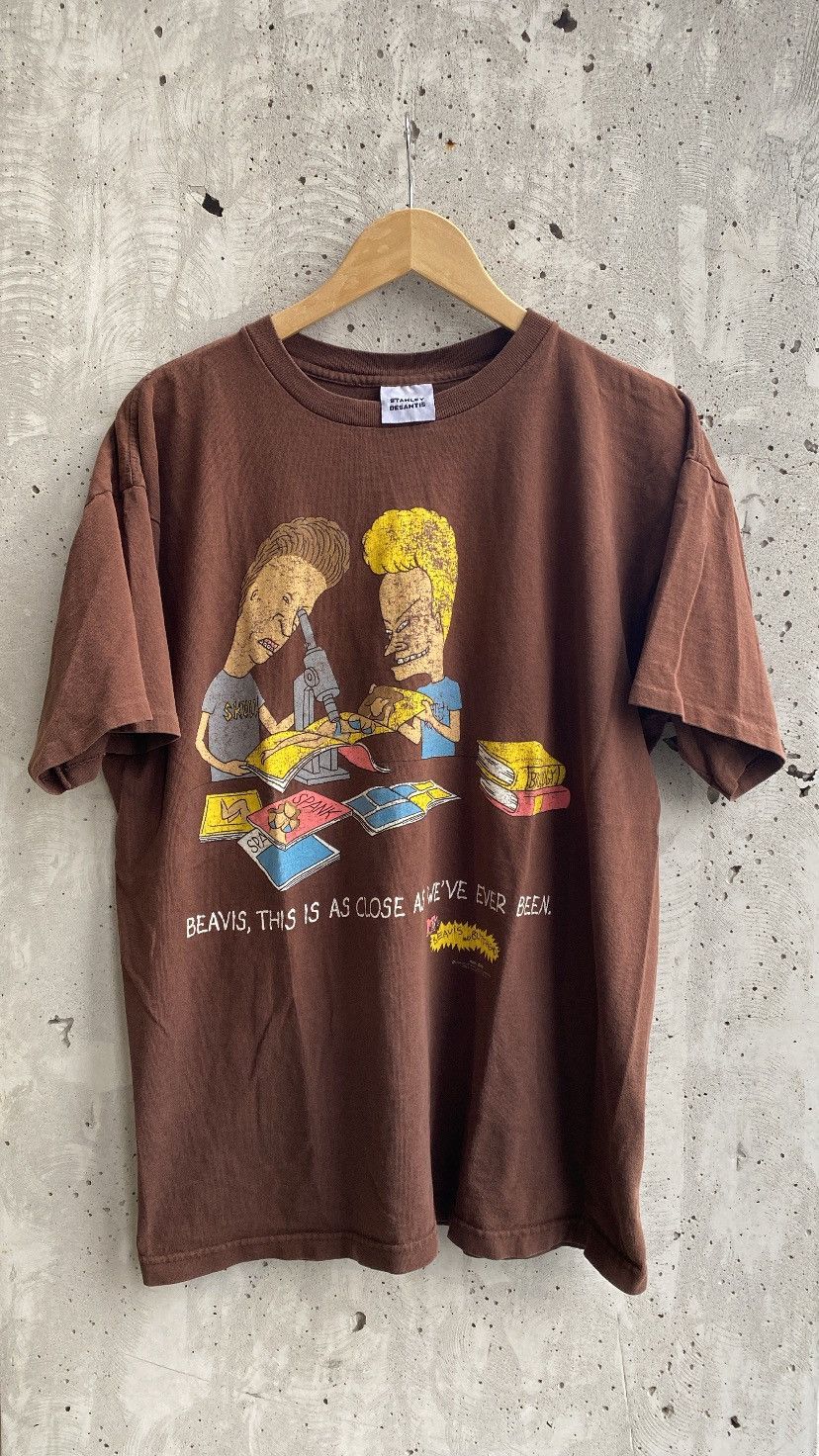 image of Mtv x Vintage 1997 Beavis And Butthead Stanley Desantis Tee in Brown, Men's (Size XL)