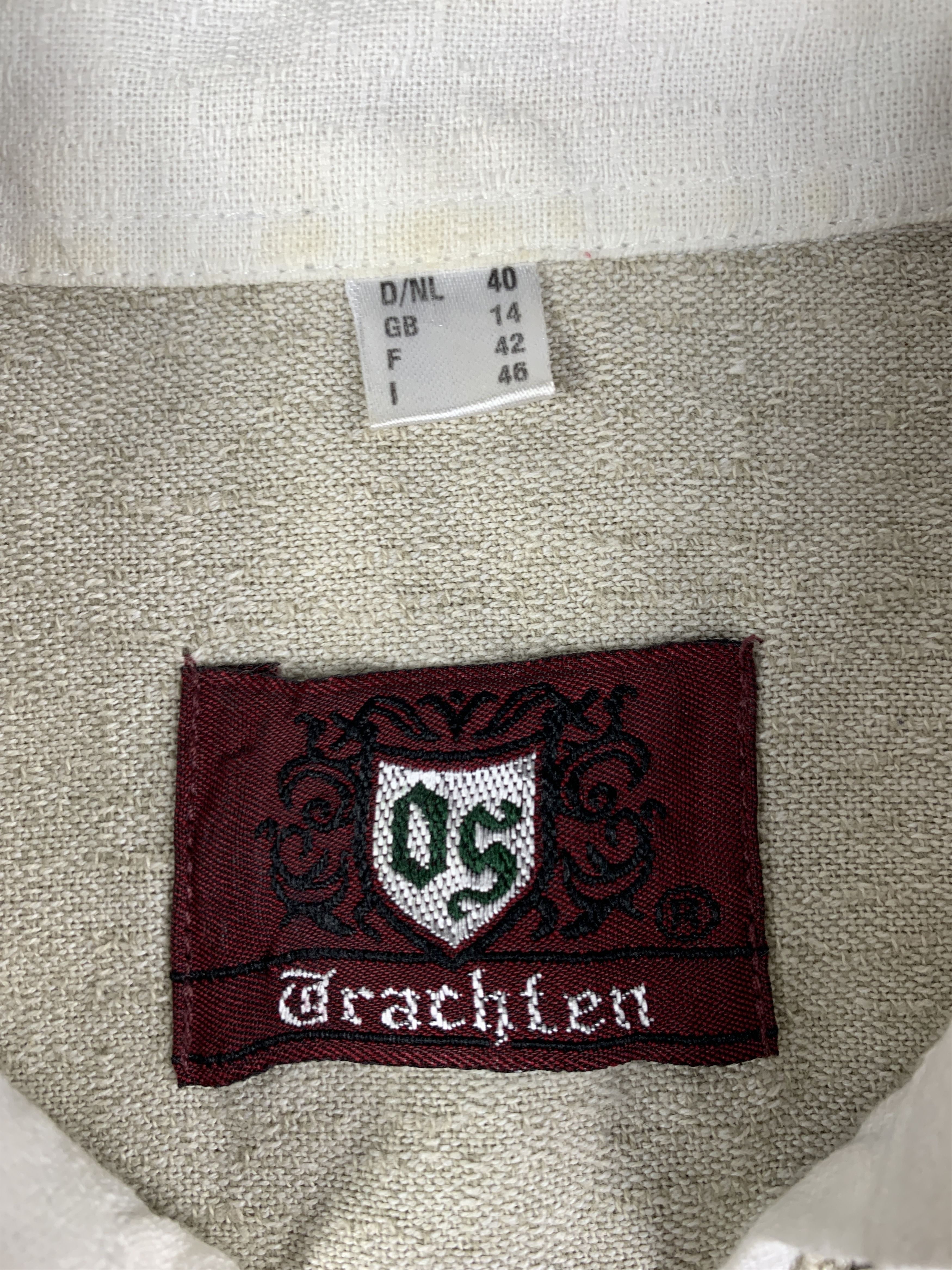Japanese Brand Trachten White Bohemian Lace Shirt (M) Size US M / EU 48-50 / 2 - 7 Thumbnail