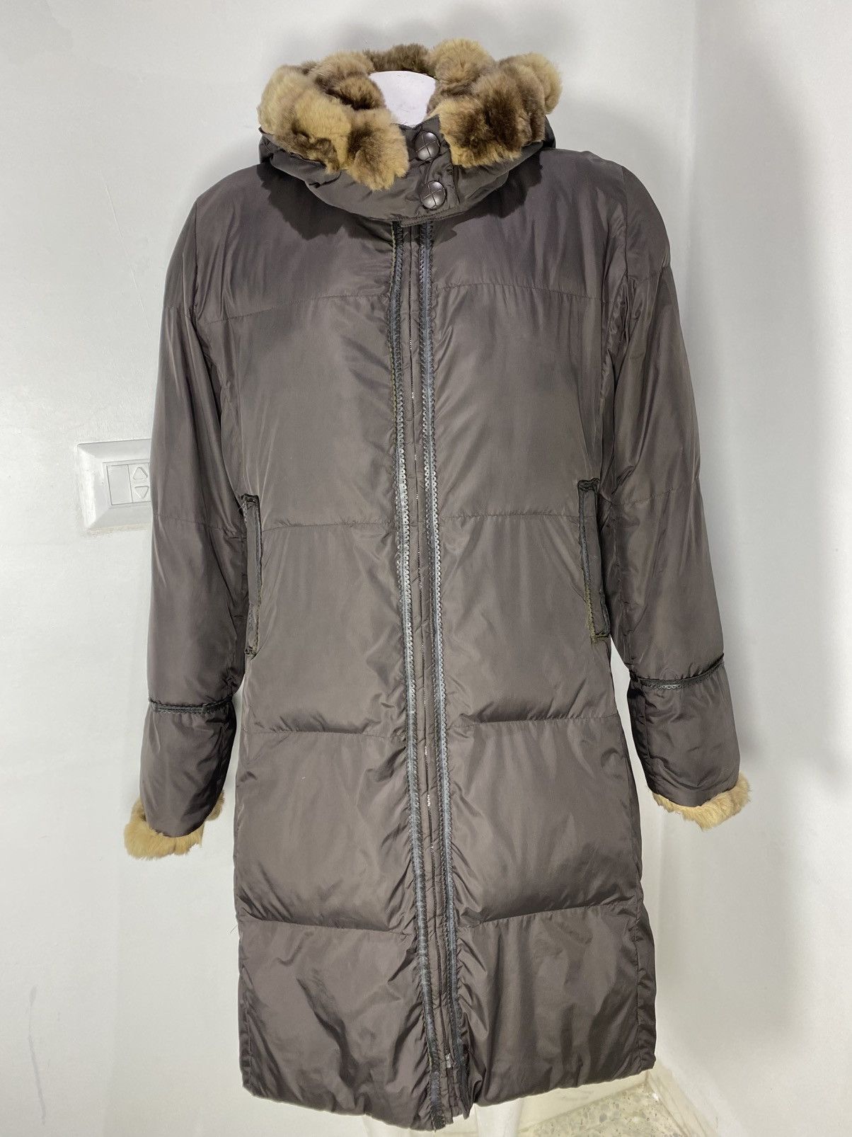 Max Mara Max Mara Oversized Fur-Hood Puffer Coat – Chocolate Brown Size M / US 6-8 / IT 42-44 - 7 Thumbnail