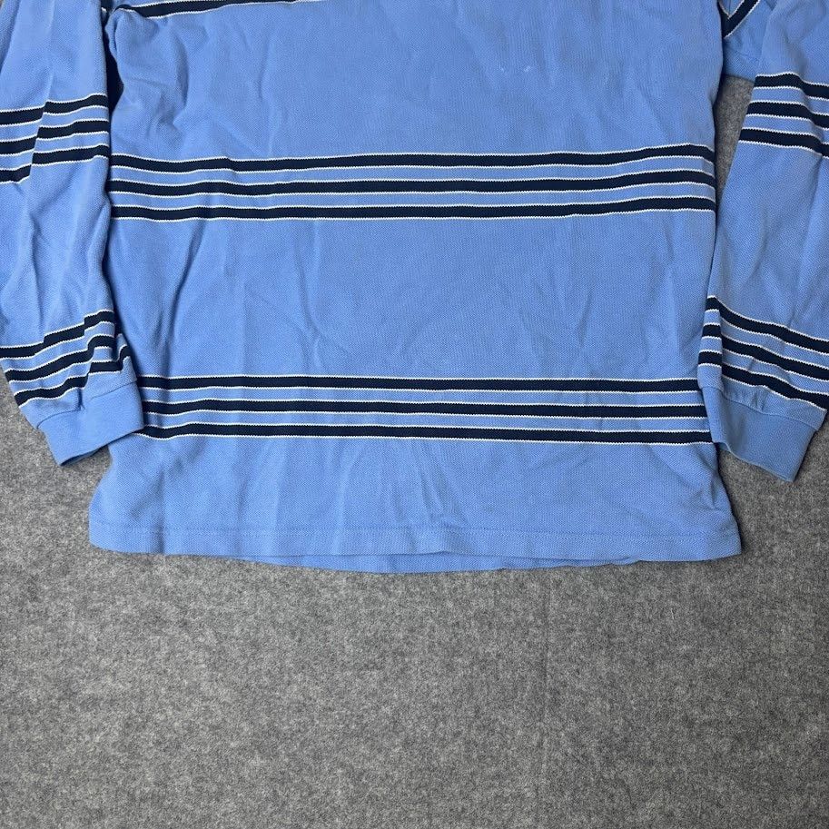 Lacoste Lacoste Blue Stripe Long Sleeve Croc Logo Polo Shirt Mens 7 Size US XXL / EU 58 / 5 - 4 Thumbnail